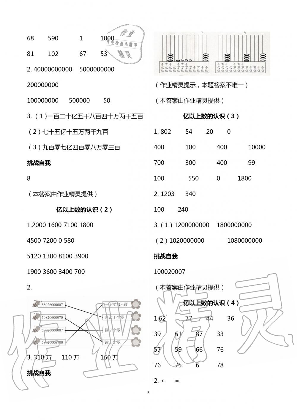 2020年同步口算練習(xí)冊四年級上冊人教版 第5頁