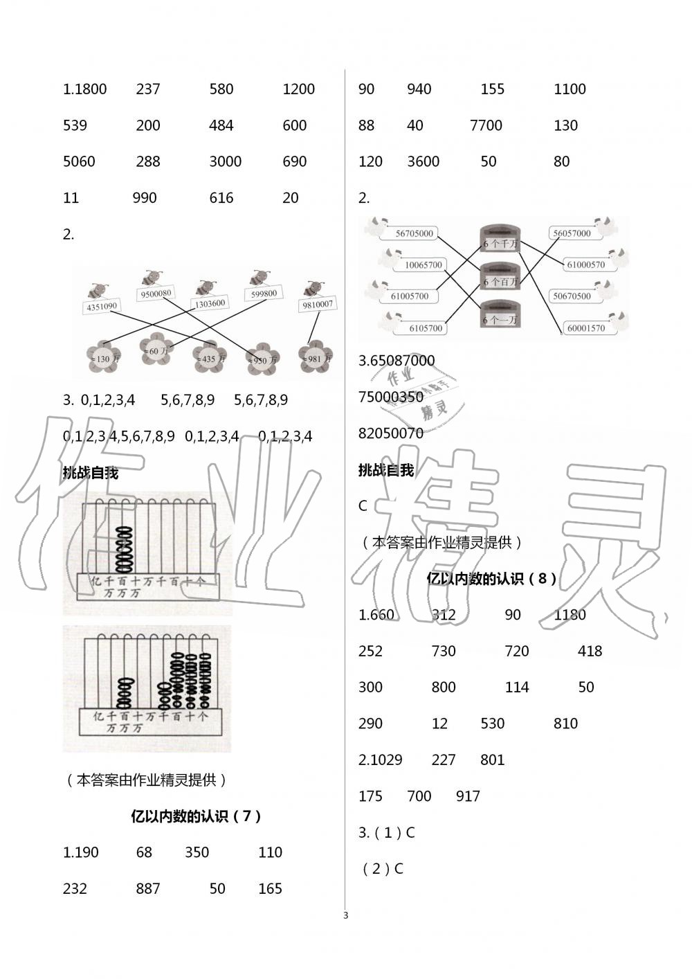 2020年同步口算練習(xí)冊(cè)四年級(jí)上冊(cè)人教版 第3頁