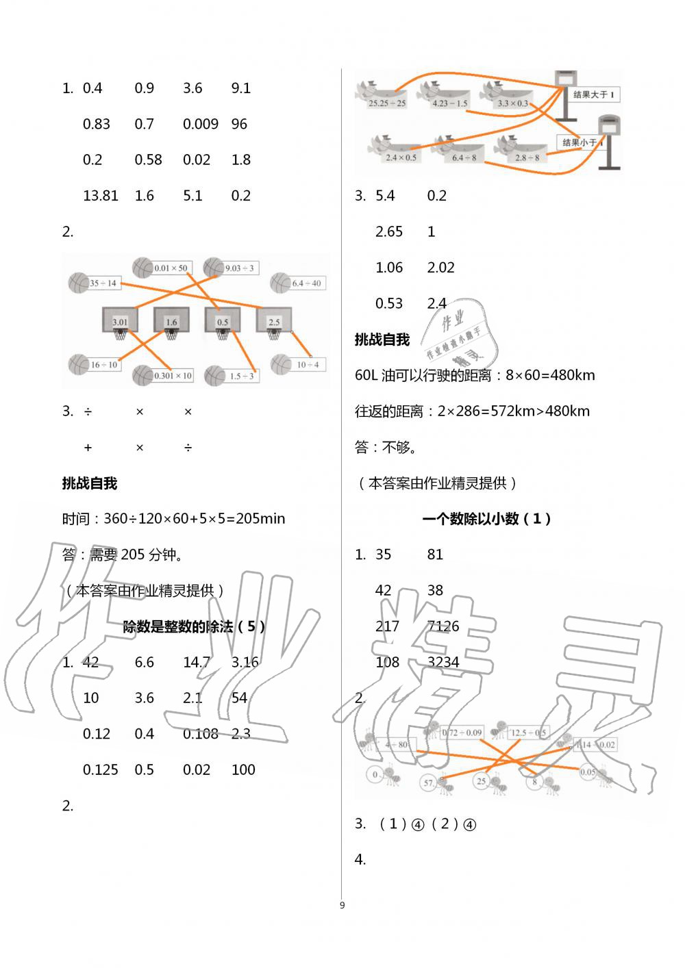 2020年同步口算練習(xí)冊五年級上冊人教版 第9頁