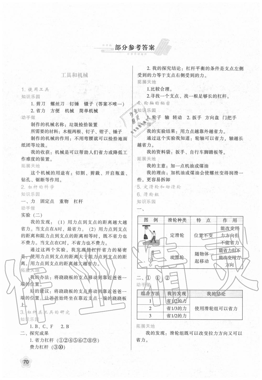 2020年新課程學(xué)習(xí)與評(píng)價(jià)六年級(jí)科學(xué)上冊(cè)教科版 參考答案第1頁(yè)