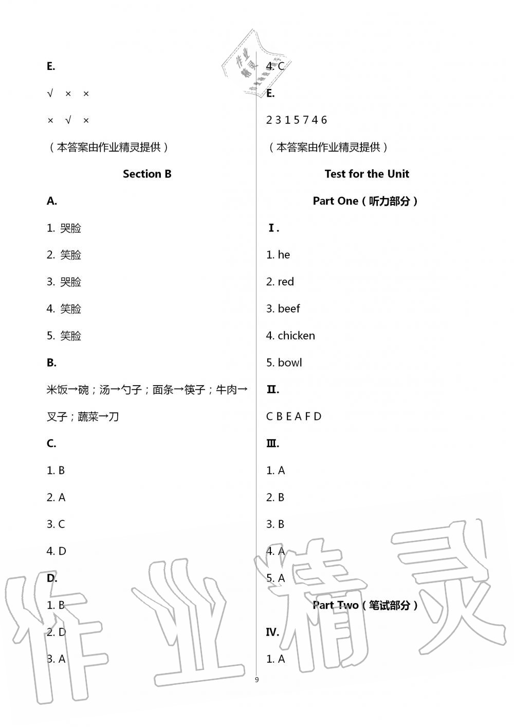 2020年新课堂同步学习与探究四年级英语上学期人教版枣庄专版 第9页