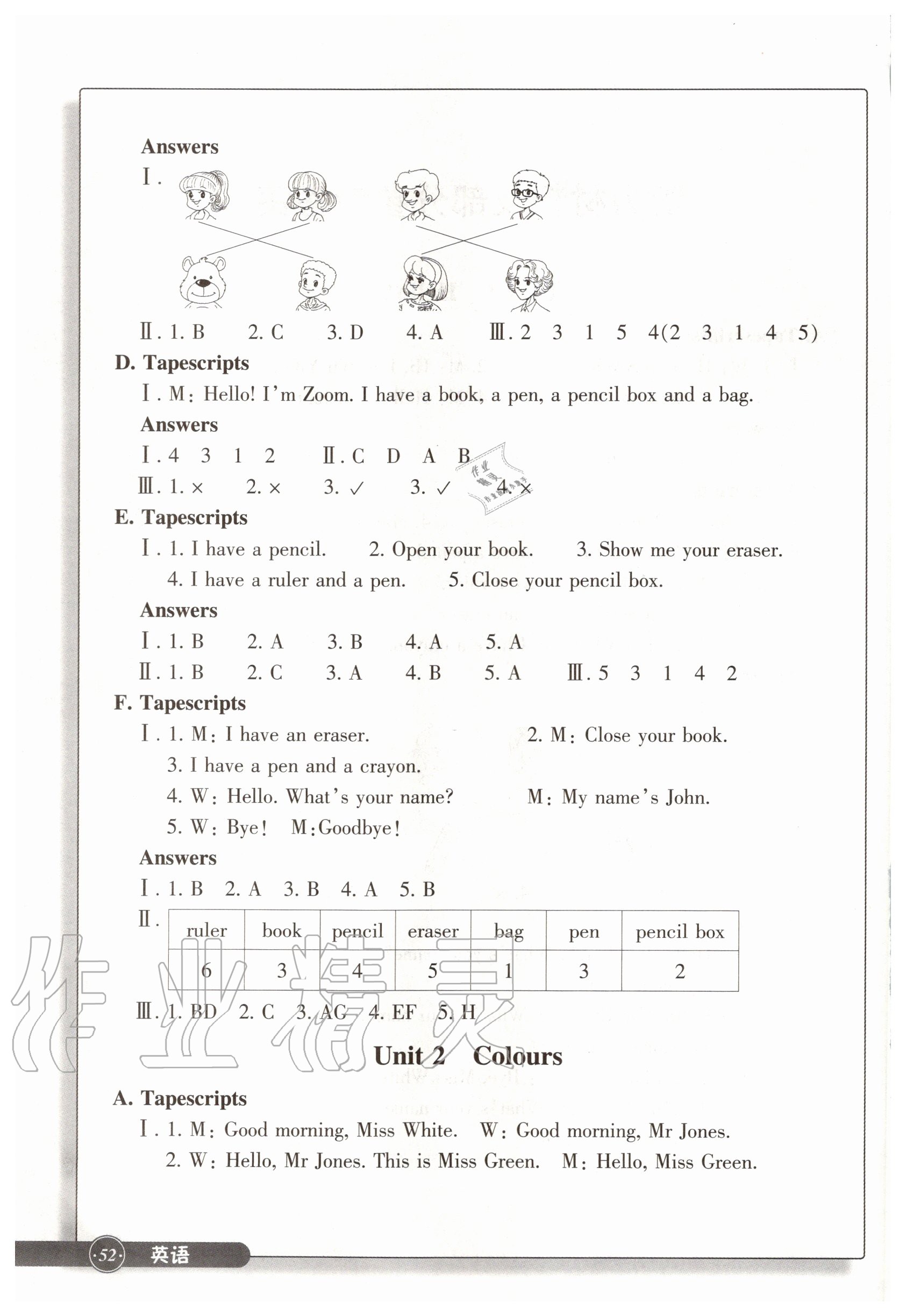 2020年同步練習(xí)三年級英語上冊人教版浙江教育出版社 第2頁