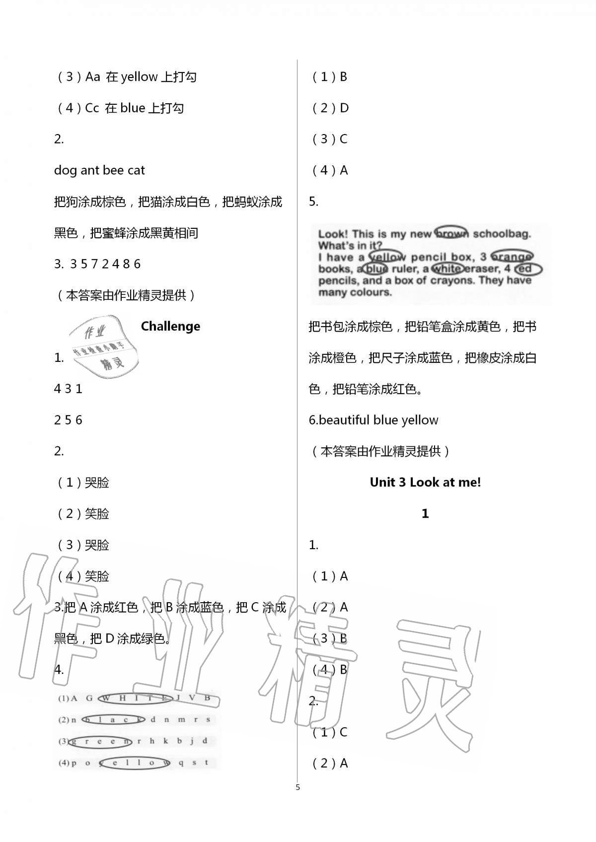 2020年英語活動(dòng)評(píng)價(jià)手冊(cè)三年級(jí)上冊(cè)人教PEP版 第5頁(yè)