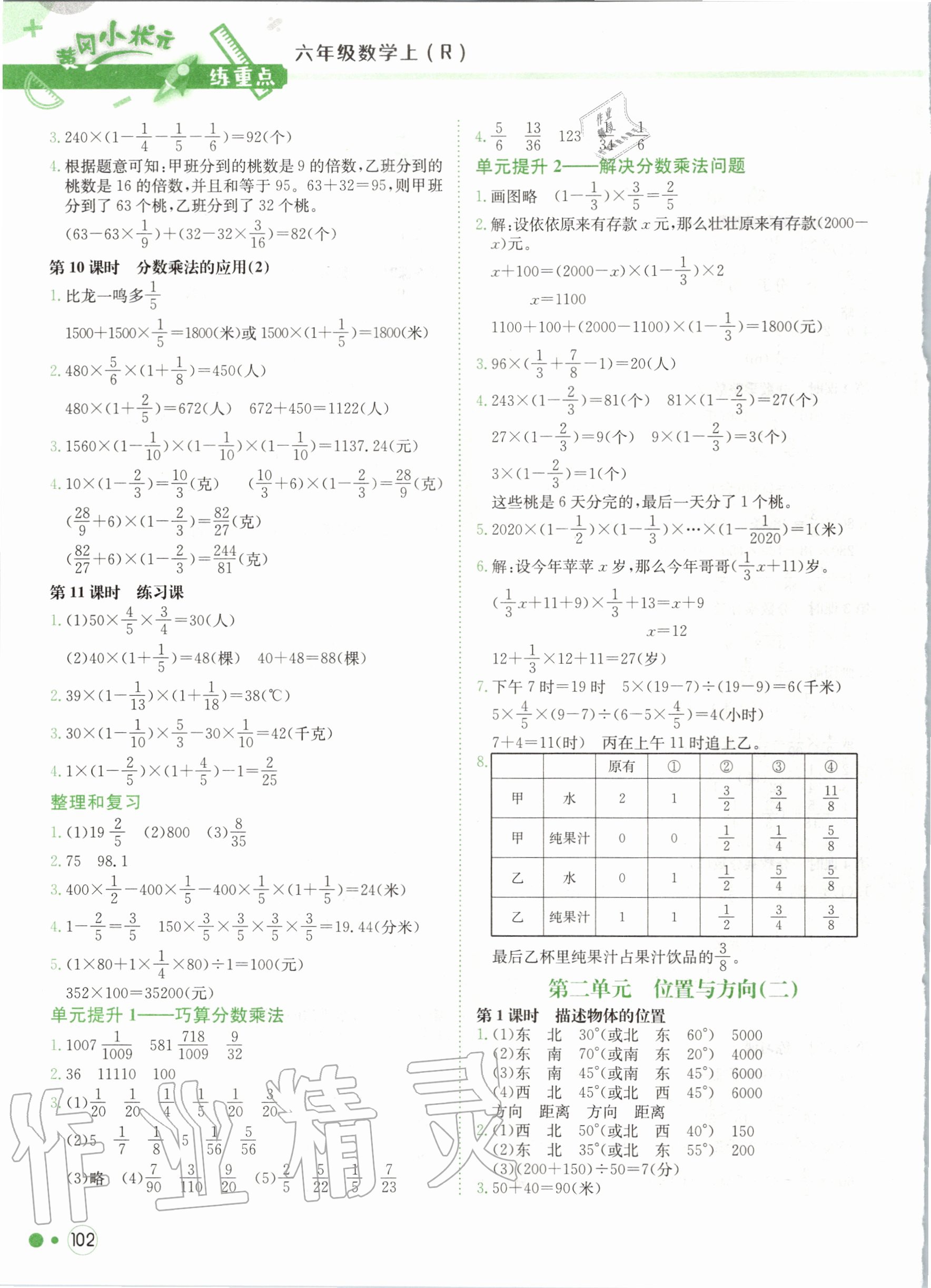 2020年黃岡小狀元練重點六年級數(shù)學上冊人教版 第2頁