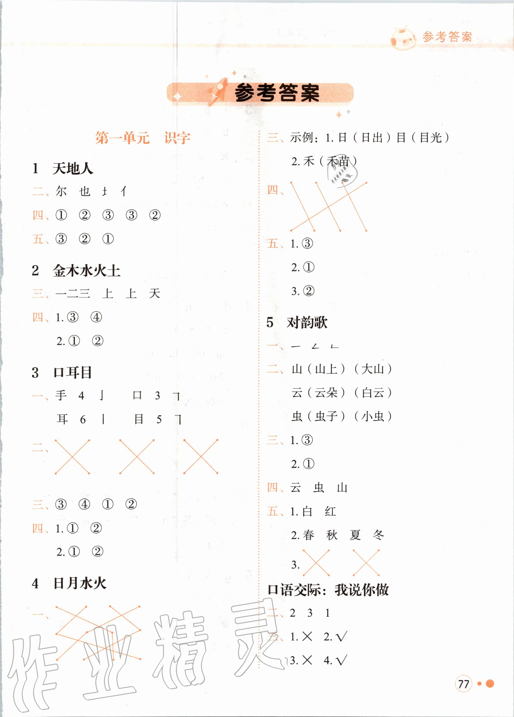 2020年黃岡小狀元練重點一年級語文上冊人教版 第1頁