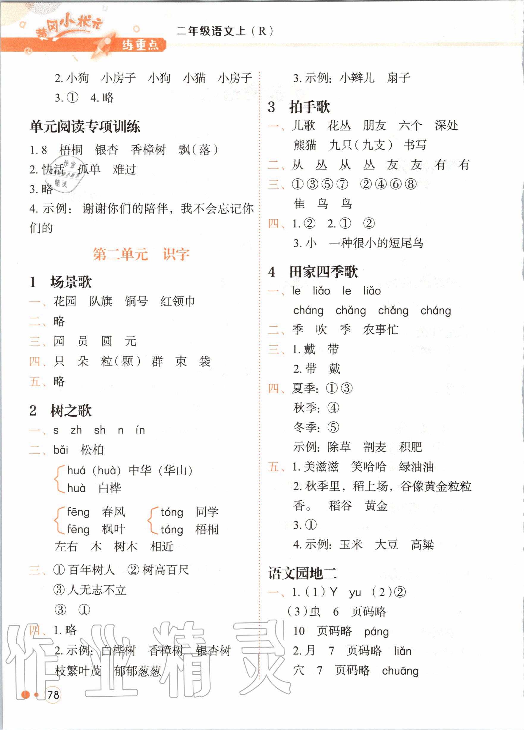 2020年黃岡小狀元練重點(diǎn)二年級(jí)語(yǔ)文上冊(cè)人教版 第2頁(yè)