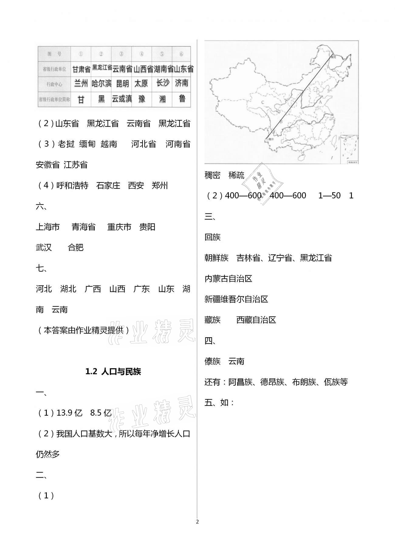 2020年地理練習(xí)部分七年級第一學(xué)期滬教版 第2頁