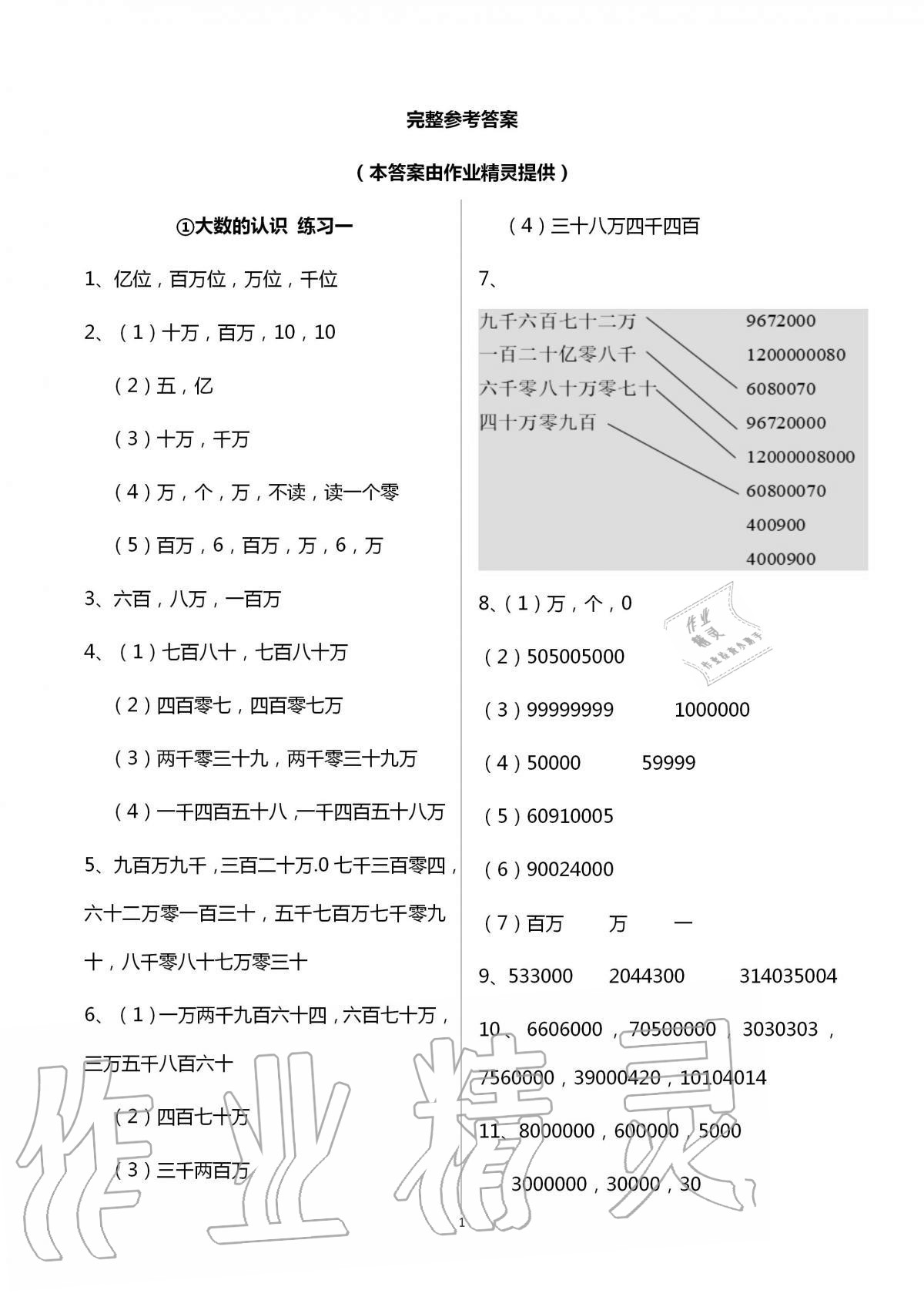 2020年智慧學(xué)習(xí)四年級數(shù)學(xué)上冊人教版明天出版社 第1頁