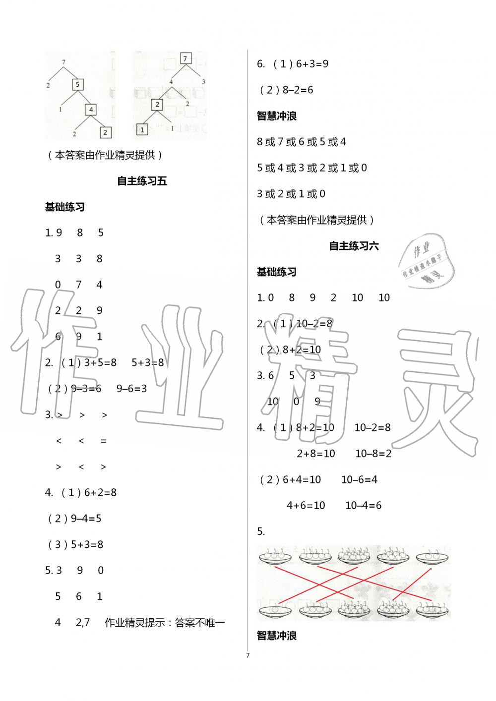 2020年學(xué)習(xí)園地一年級(jí)數(shù)學(xué)上冊(cè)青島版54制山東科學(xué)技術(shù)出版社 第7頁(yè)