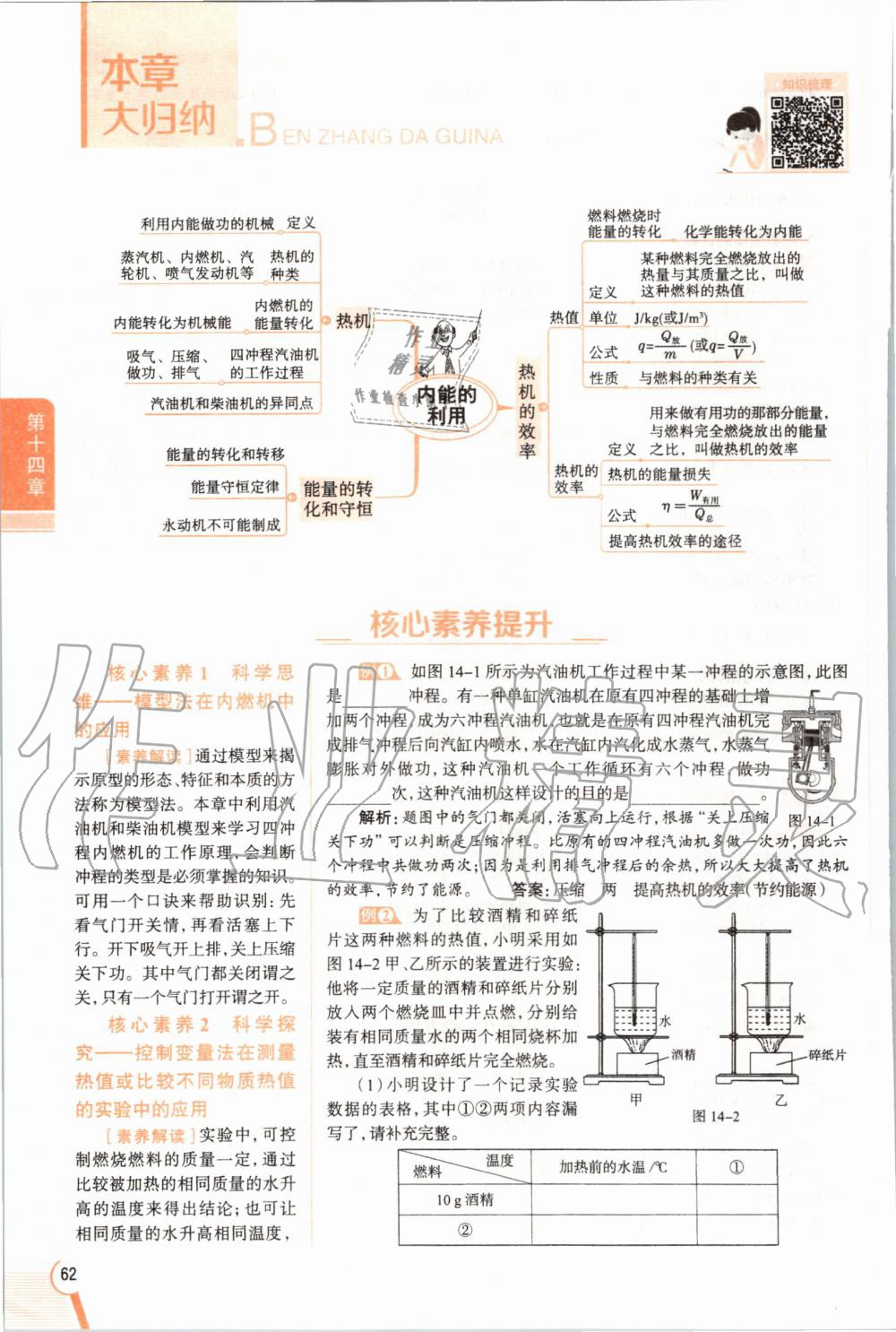 2019年教材課本九年級物理全一冊人教版 參考答案第62頁