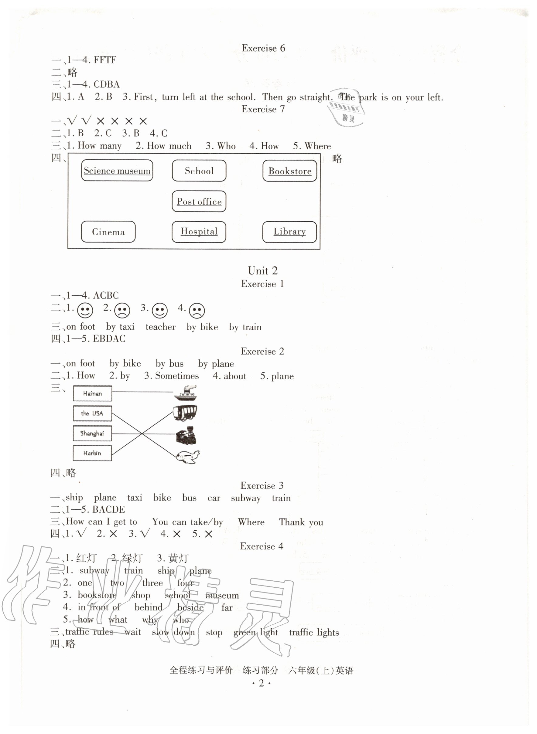 2020年全程练习与评价六年级英语上册人教版 第2页