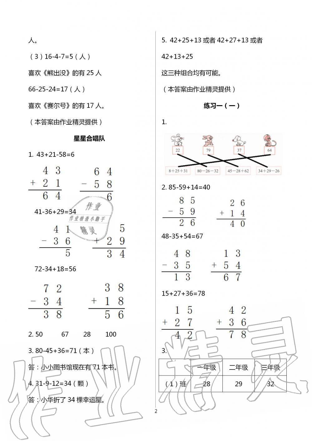 2020年數(shù)學(xué)課堂作業(yè)本二年級(jí)上冊(cè)北師大版浙江教育出版社 第2頁(yè)