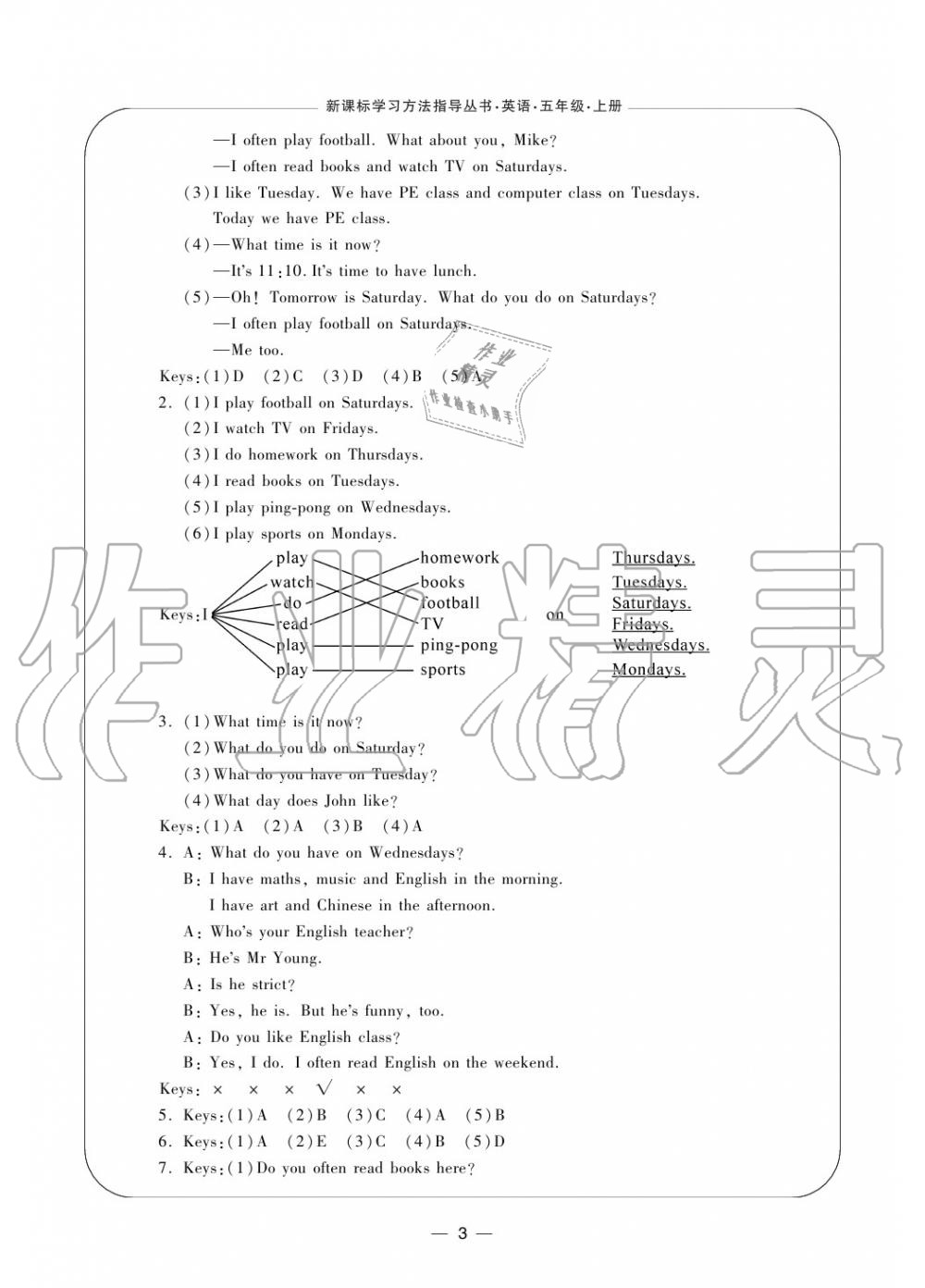 2020年新課標(biāo)學(xué)習(xí)方法指導(dǎo)叢書五年級(jí)英語(yǔ)上冊(cè)人教版 參考答案第3頁(yè)