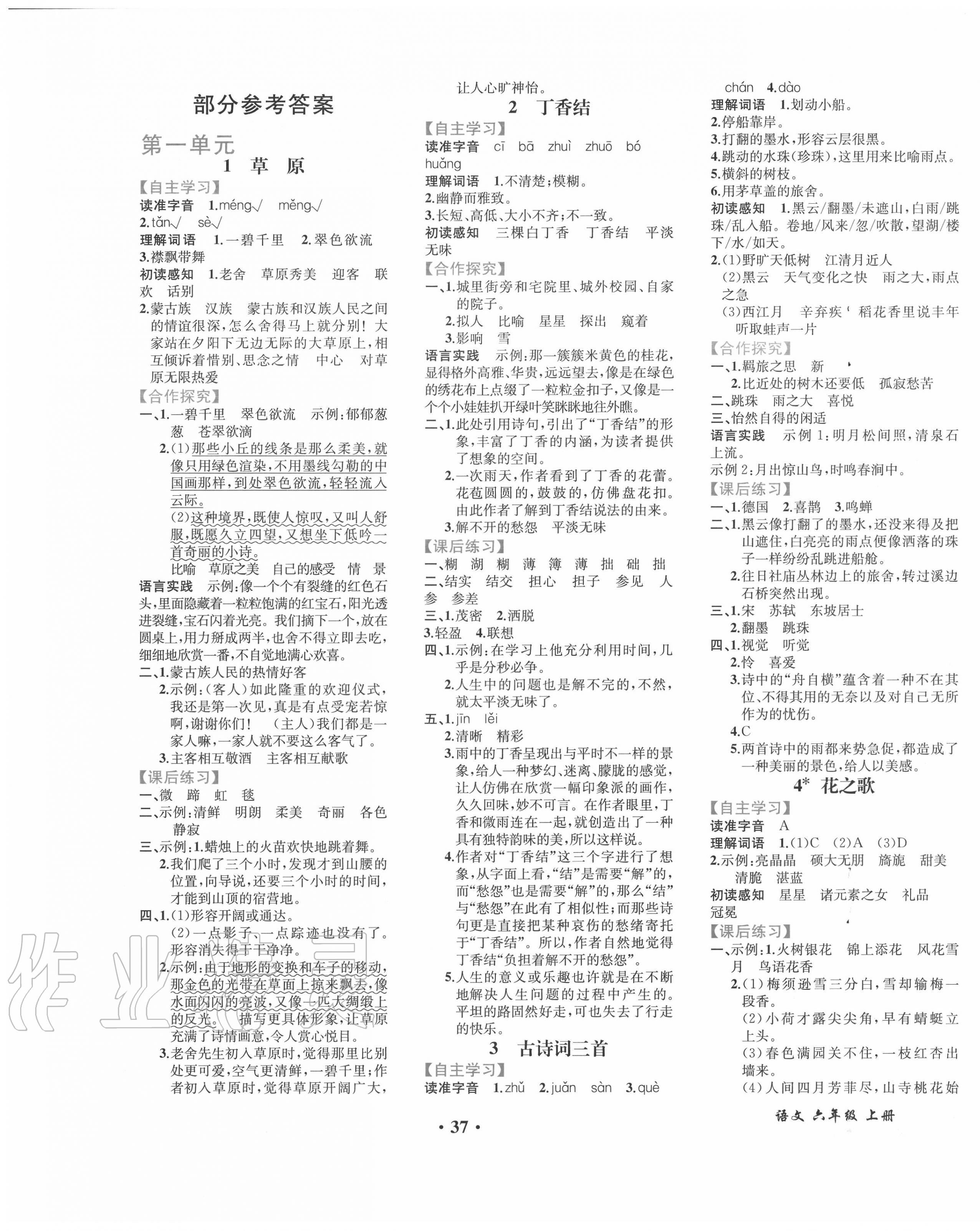 2020年胜券在握同步解析与测评六年级语文上册人教版重庆专版 第1页