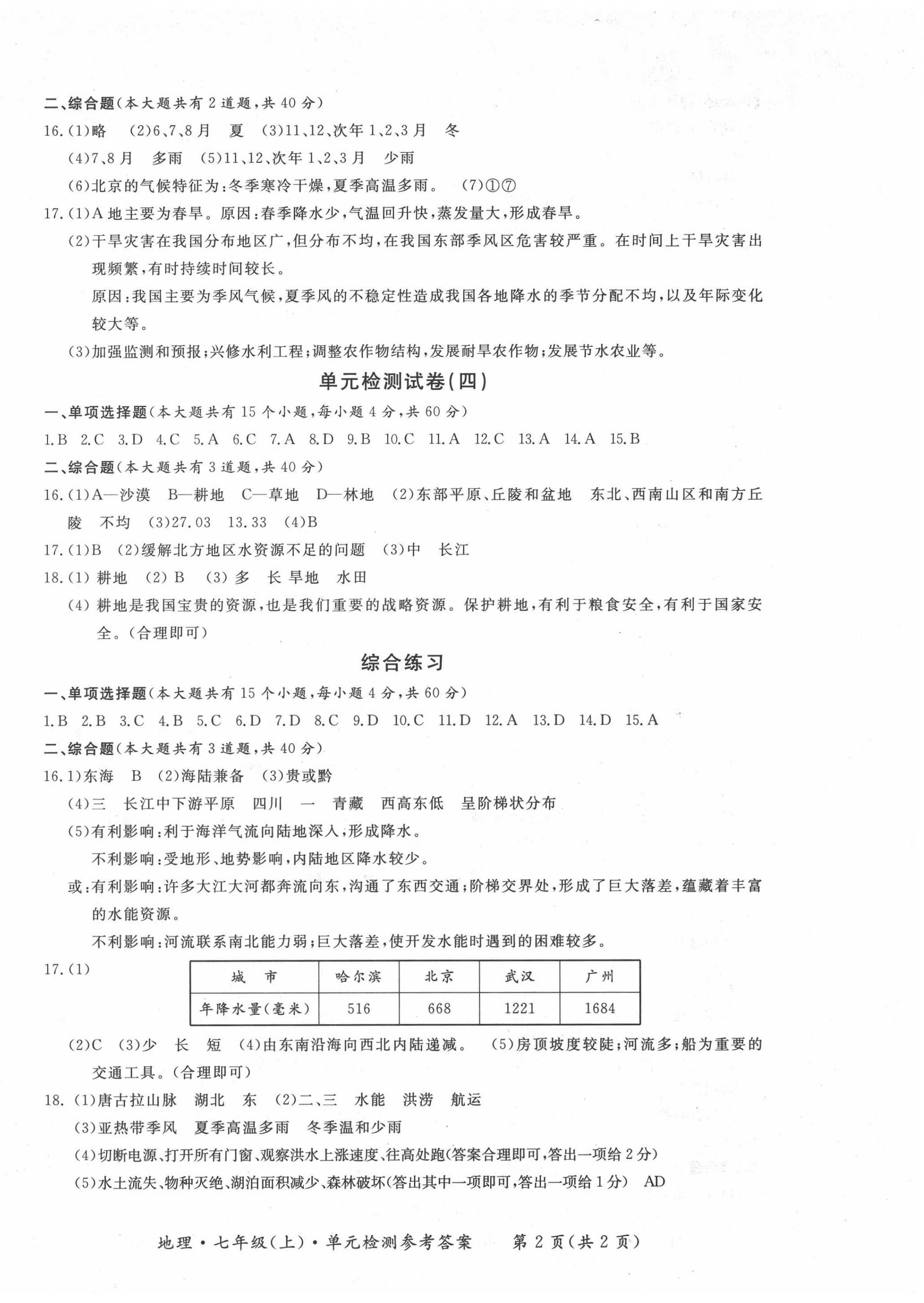 2020年形成性練習與檢測七年級地理上冊人教版 第2頁