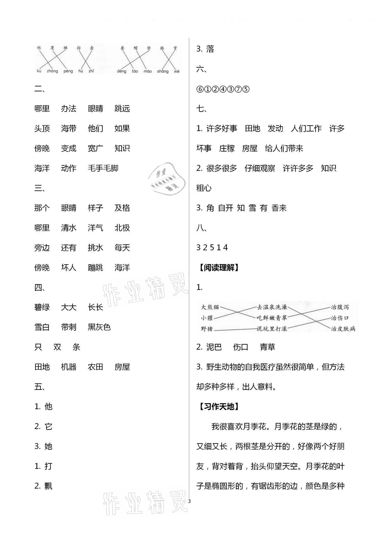 2020年小學(xué)語文基礎(chǔ)訓(xùn)練二年級上冊人教版54制山東教育出版社 第3頁