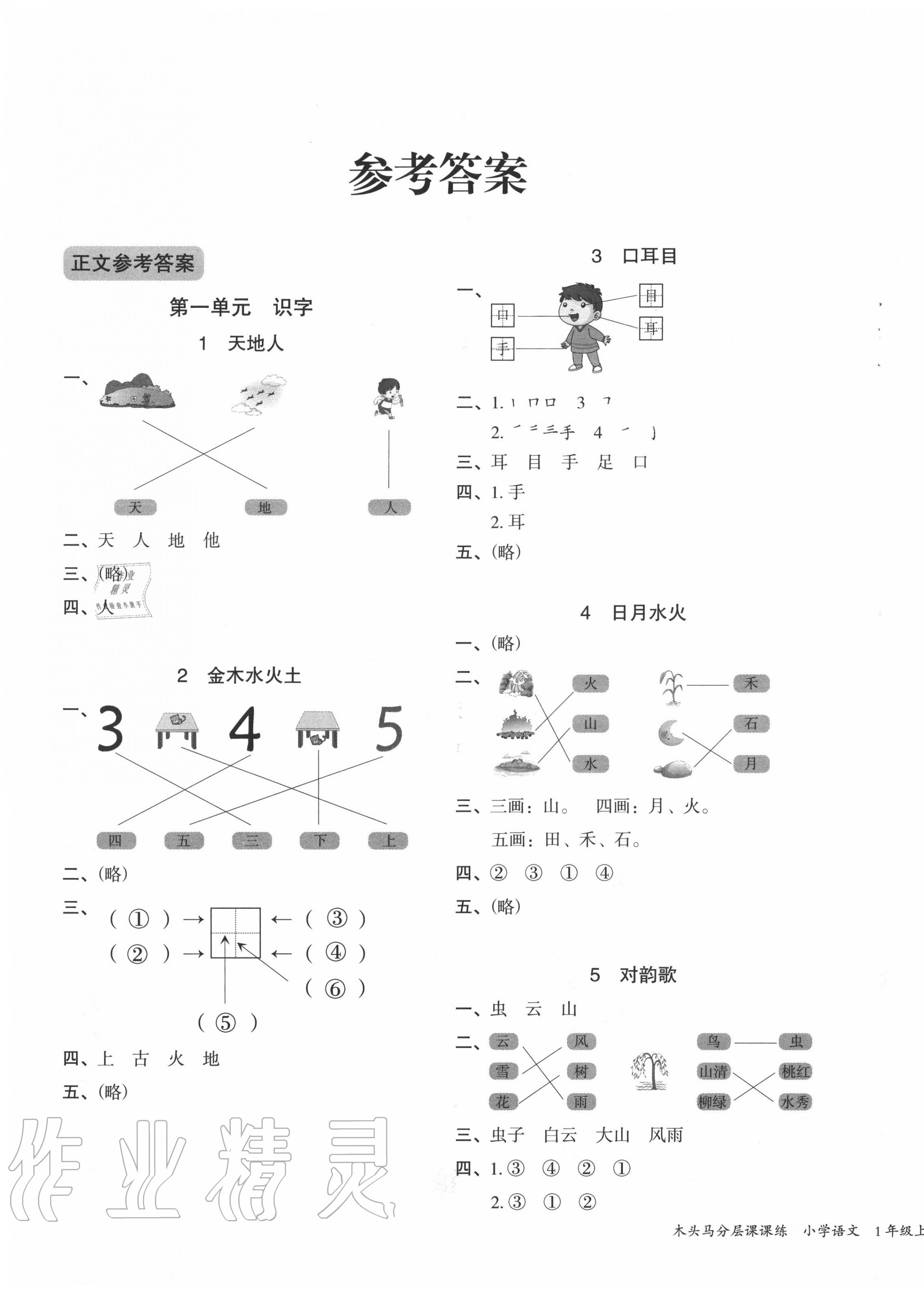 2020年木頭馬分層課課練一年級(jí)語(yǔ)文上冊(cè)部編版福建專版 第1頁(yè)