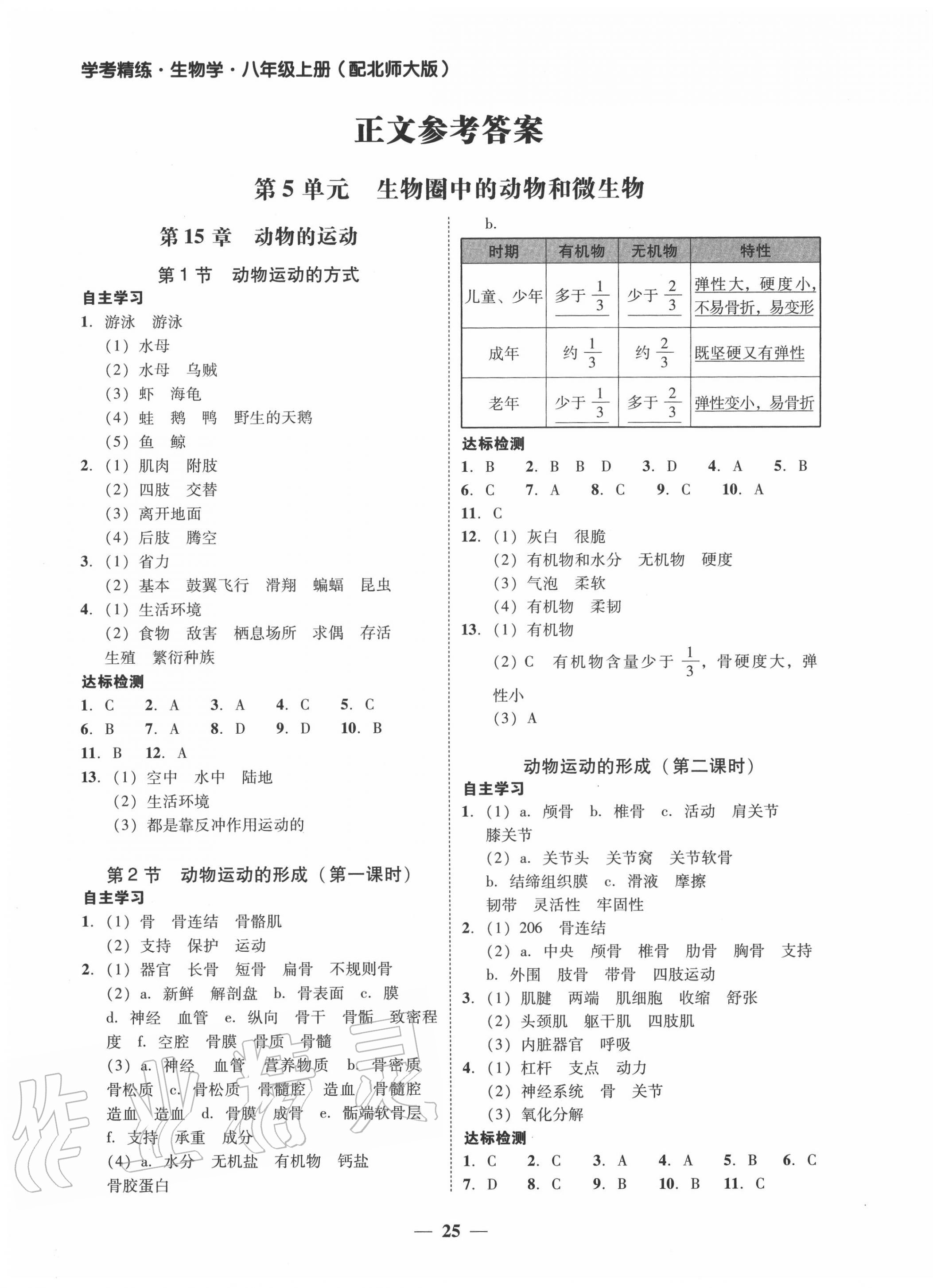 2020年南粵學(xué)典學(xué)考精練八年級(jí)生物上冊(cè)北師大版 第1頁(yè)