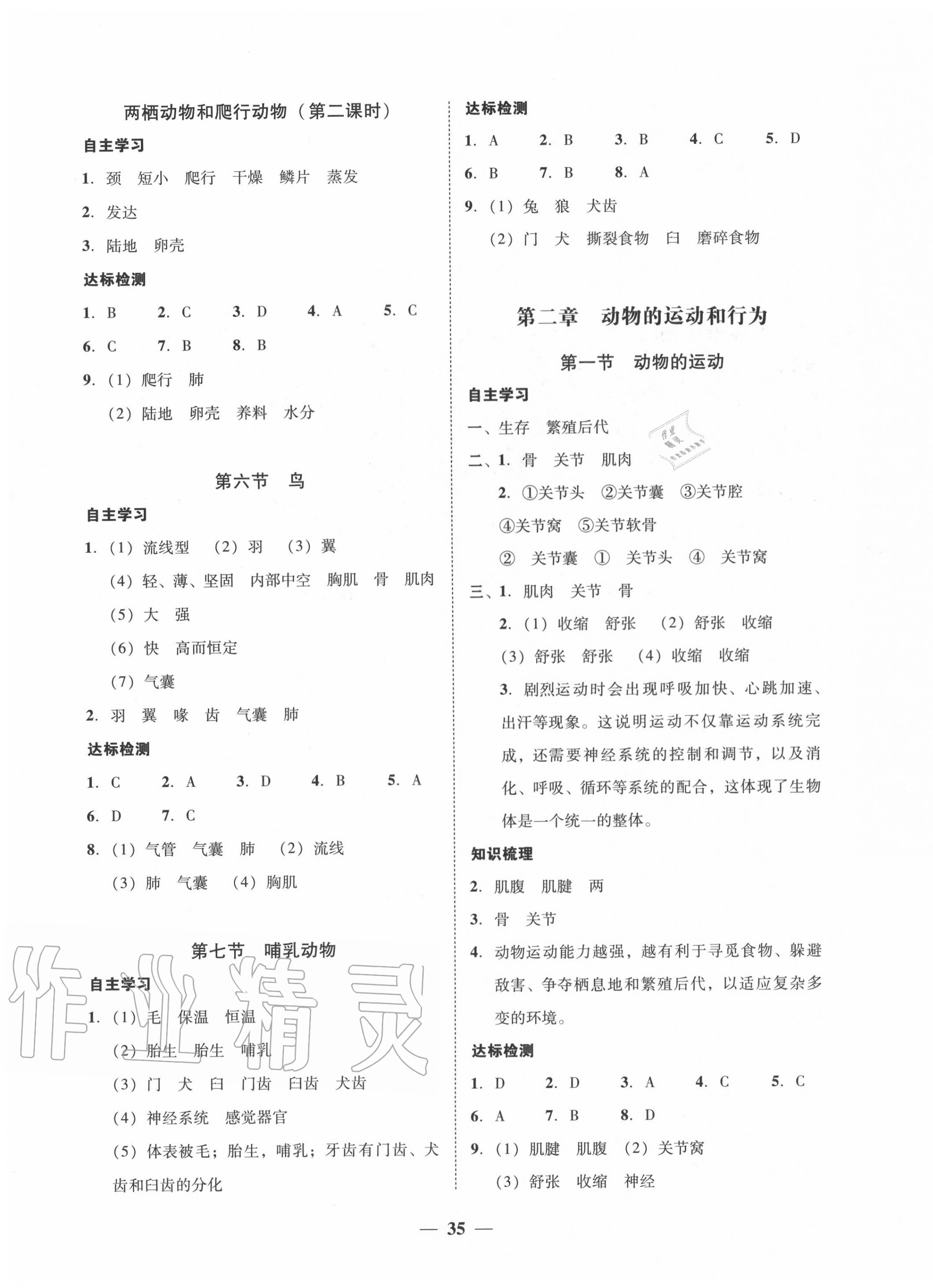 2020年南粵學(xué)典學(xué)考精練八年級(jí)生物上冊(cè)人教版 第3頁