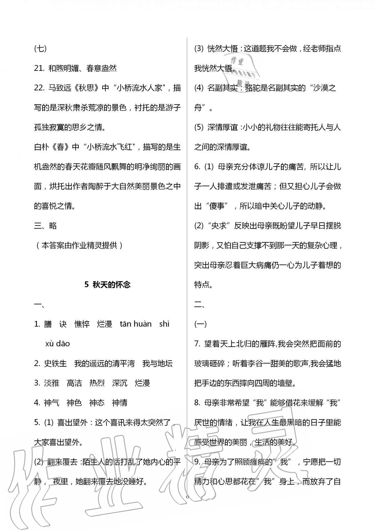 2020年多维互动提优课堂七年级语文上册人教版 第6页