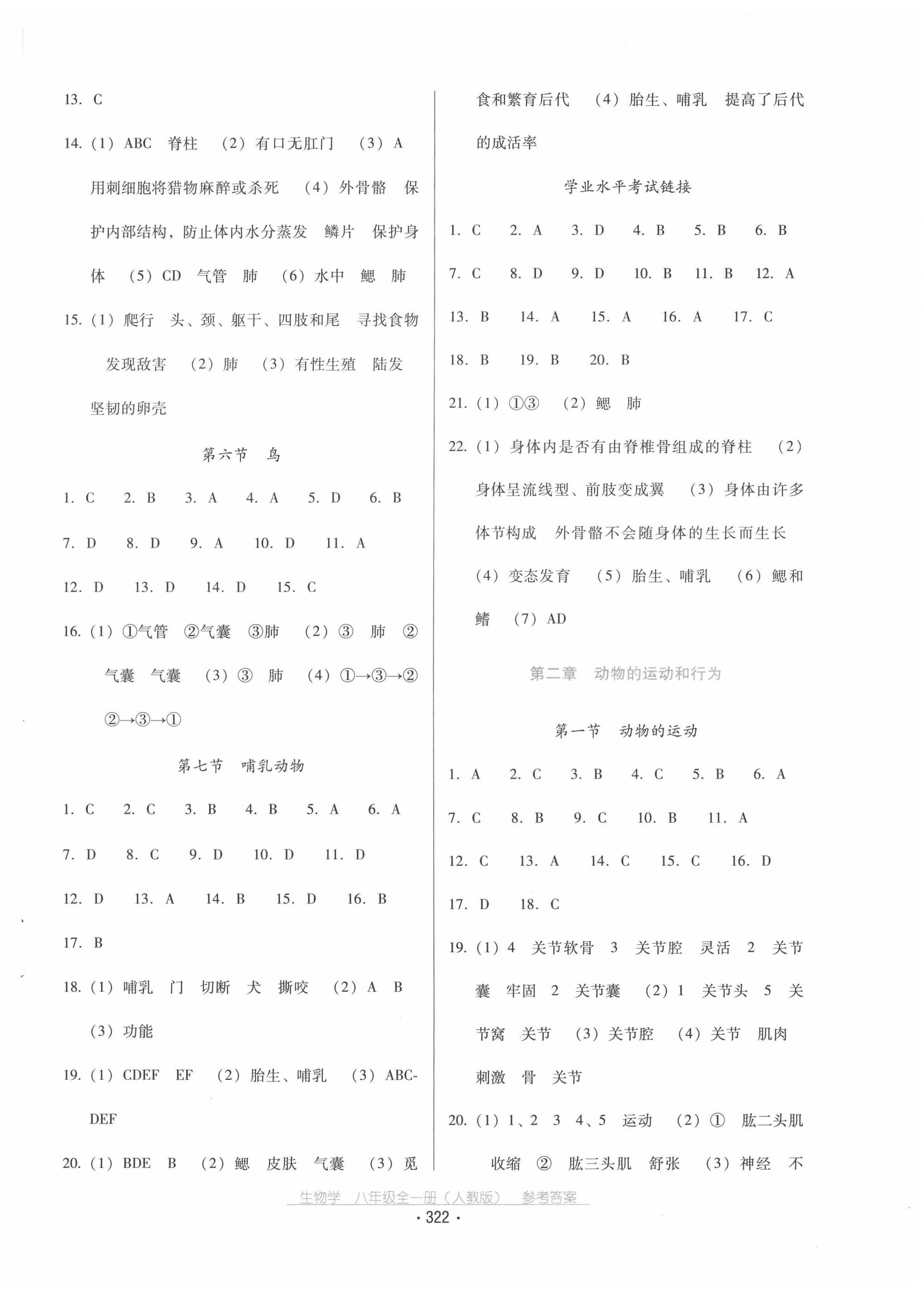 2020年云南省標(biāo)準(zhǔn)教輔優(yōu)佳學(xué)案八年級生物學(xué)全一冊人教版 第2頁