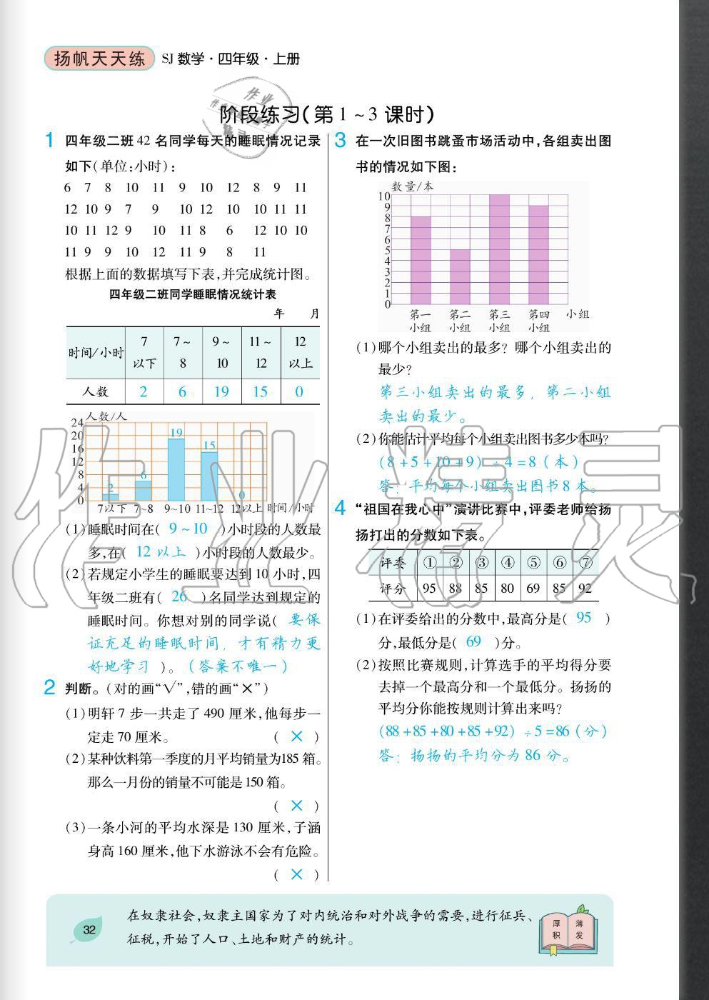 2020年揚帆文化揚帆天天練四年級數(shù)學上冊蘇教版 參考答案第32頁