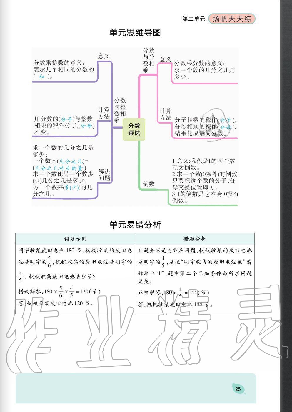 2020年揚帆文化揚帆天天練六年級數學上冊蘇教版 參考答案第25頁