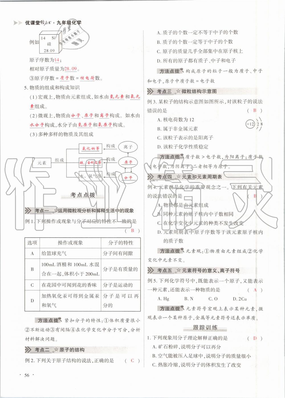 2020年優(yōu)課堂給力A加九年級化學(xué)全一冊人教版 參考答案第56頁