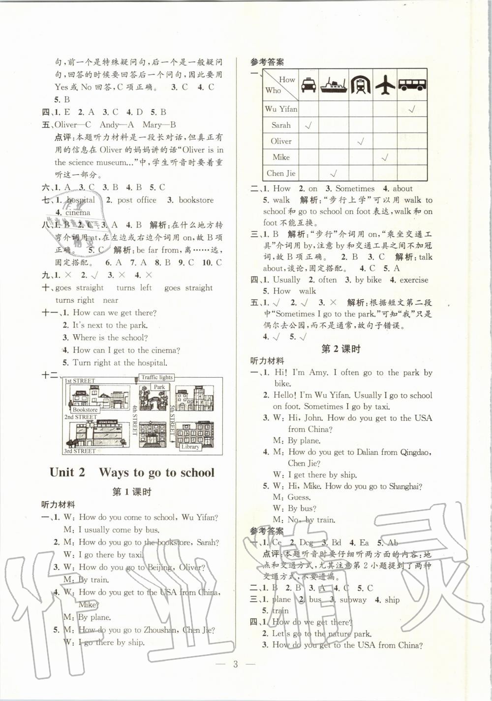 2020年孟建平課時精練六年級英語上冊人教版 參考答案第3頁