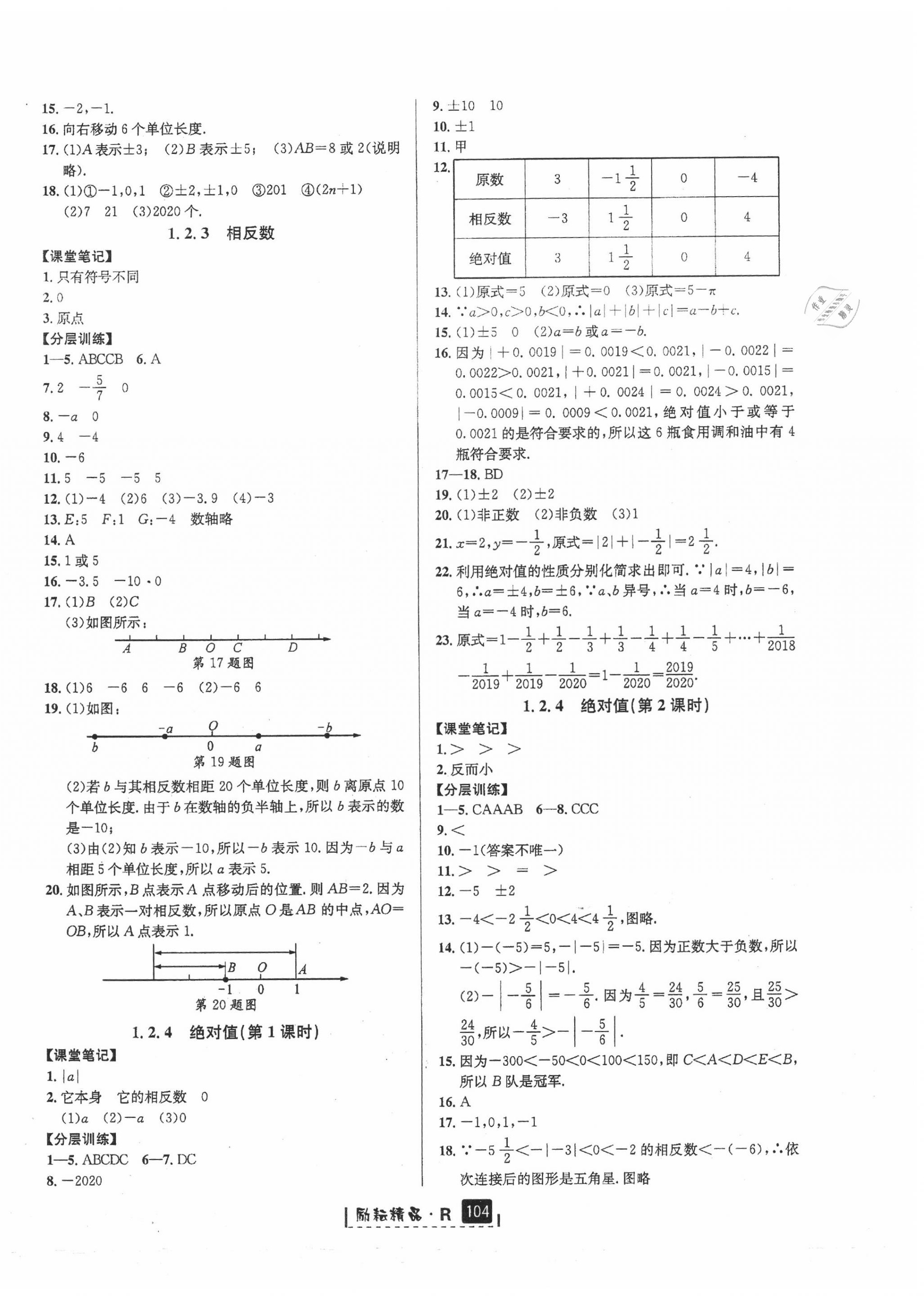 2020年励耘书业励耘新同步七年级数学上册人教版 第2页