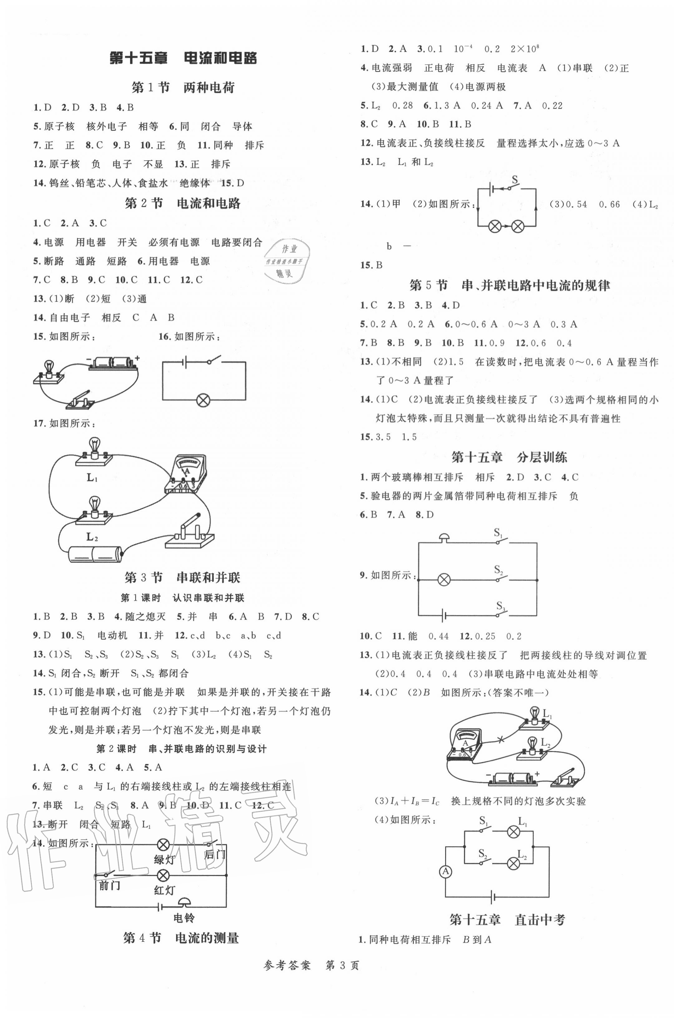 2020年高效課堂分層訓(xùn)練直擊中考九年級(jí)物理全一冊(cè)人教版 第3頁(yè)