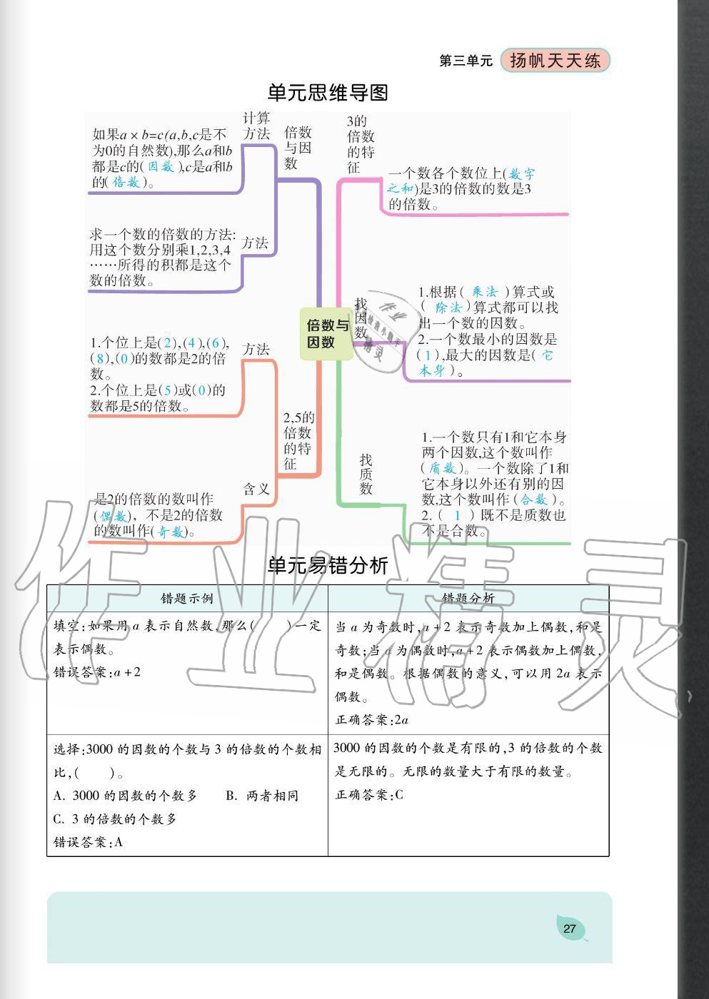 2020年揚(yáng)帆文化揚(yáng)帆天天練五年級(jí)數(shù)學(xué)上冊(cè)北師大版 參考答案第27頁(yè)