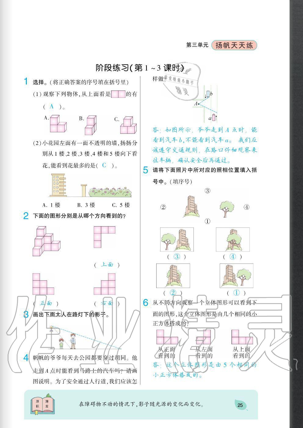 2020年揚(yáng)帆文化揚(yáng)帆天天練六年級(jí)數(shù)學(xué)上冊(cè)北師大版 參考答案第25頁(yè)