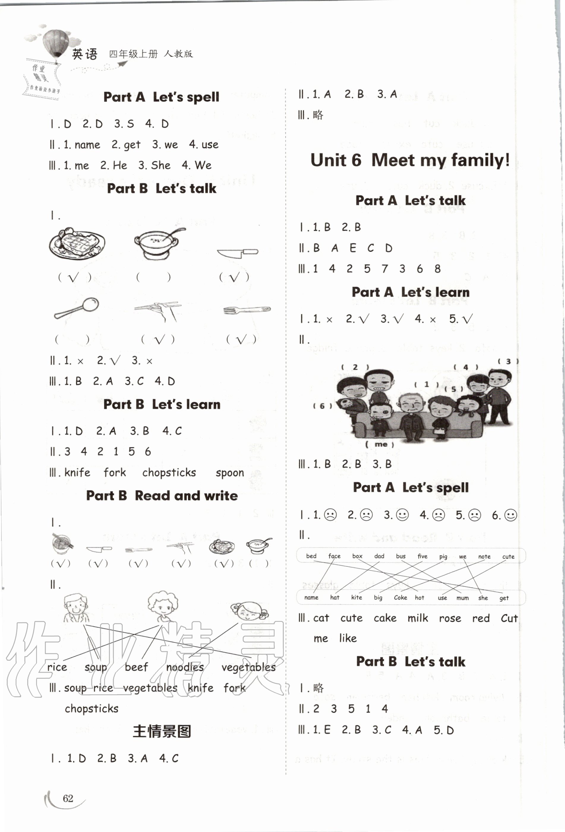 2020年小學(xué)同步練習(xí)冊四年級英語上冊人教版山東科學(xué)技術(shù)出版社 參考答案第5頁