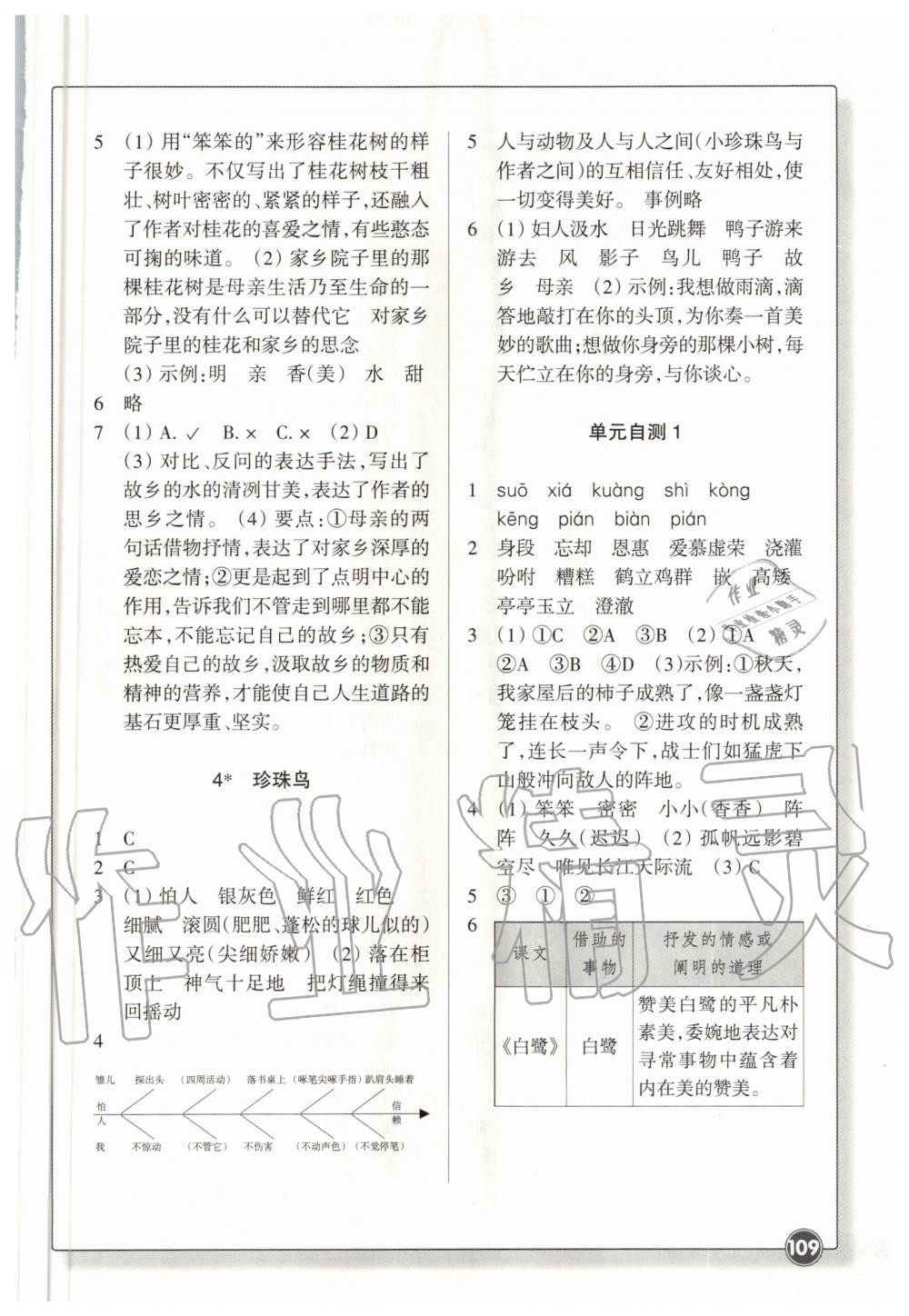 2020年同步练习五年级语文上册人教版浙江教育出版社 参考答案第2页