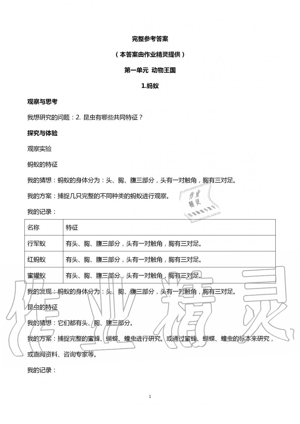 2020年自主学习指导课程四年级科学上册青岛版 第1页