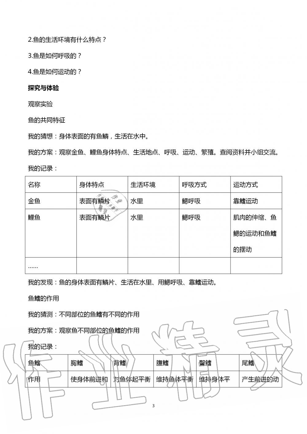 2020年自主学习指导课程四年级科学上册青岛版 第3页