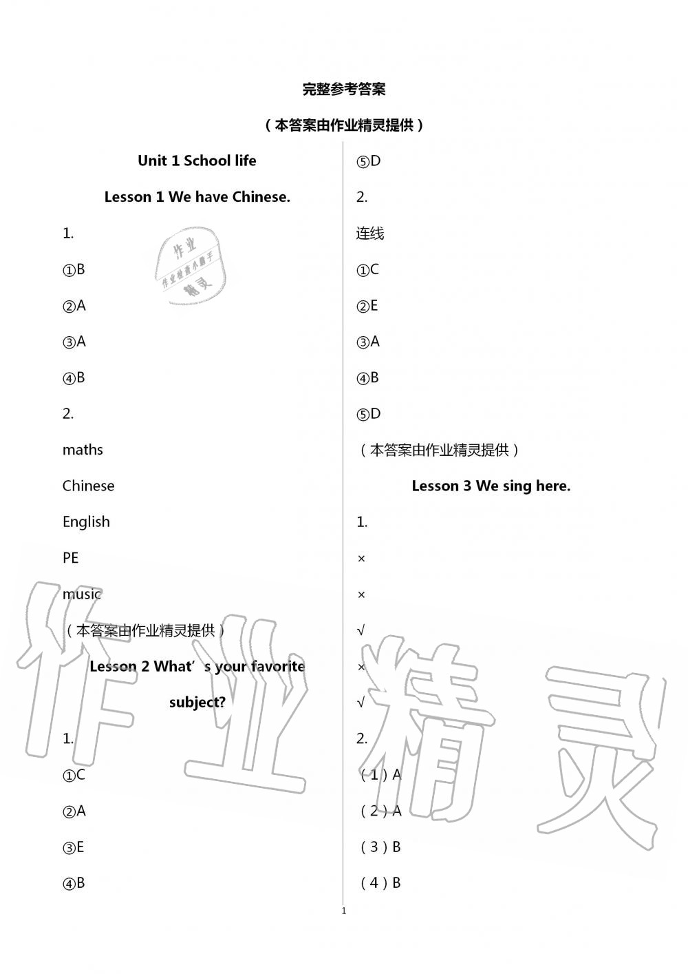 2020年學(xué)習(xí)園地四年級英語上冊魯科版54制山東科學(xué)技術(shù)出版社 第1頁