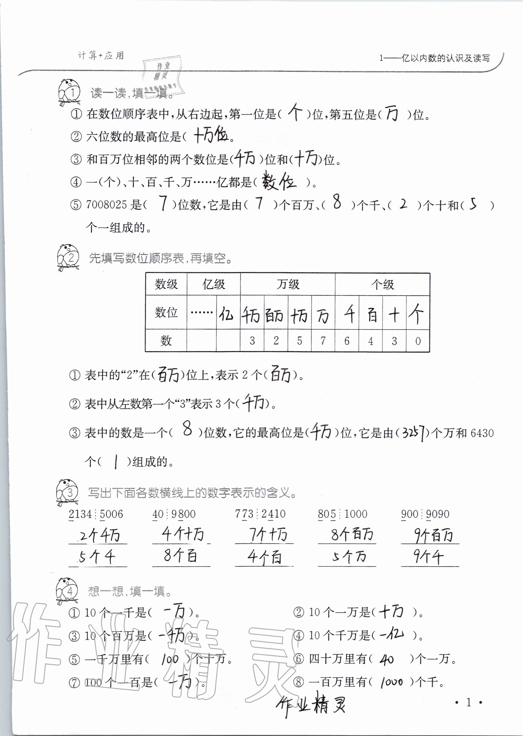 2020年小學(xué)數(shù)學(xué)口算題卡升級(jí)練四年級(jí)上冊(cè)人教版 參考答案第2頁(yè)