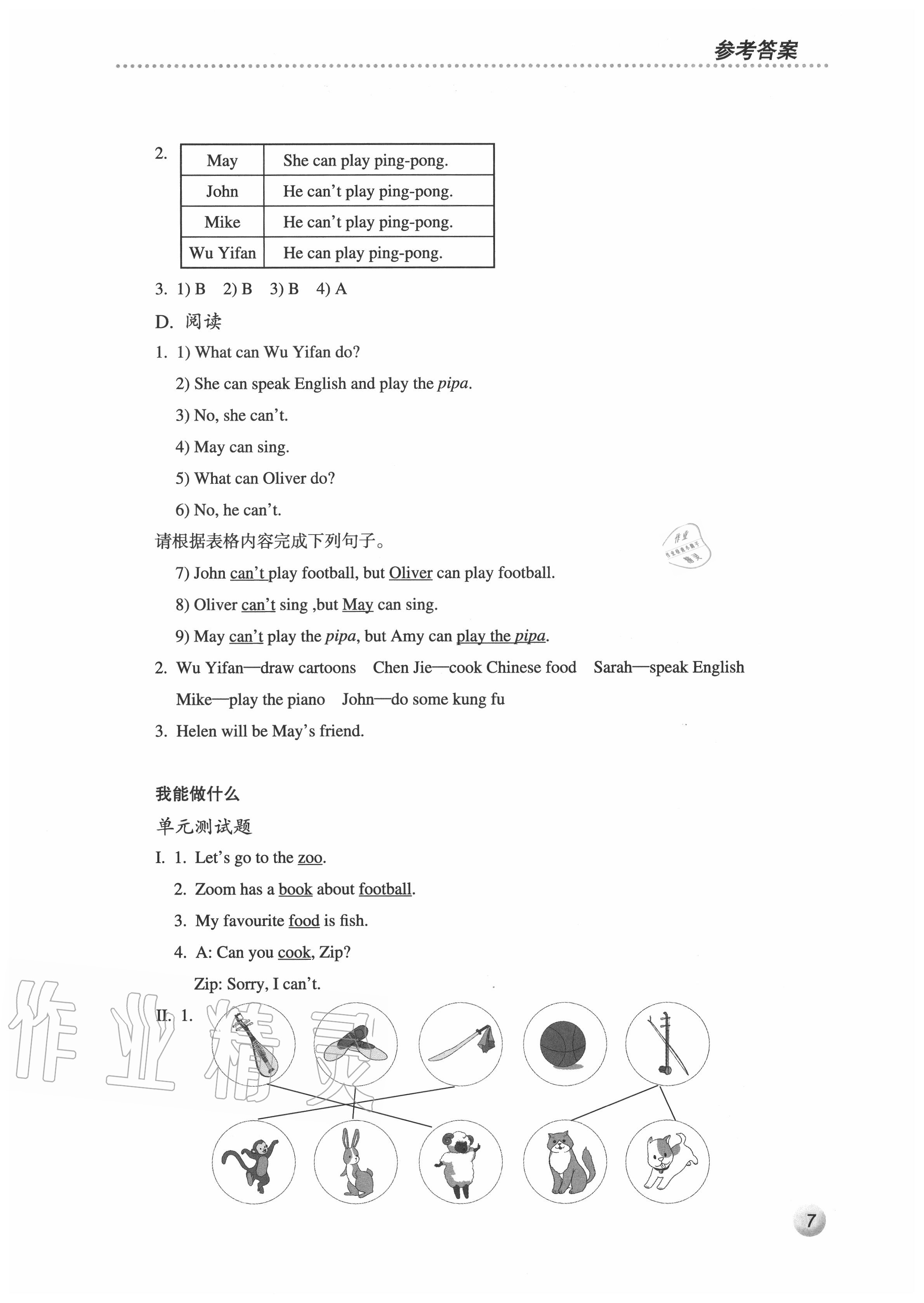 2020年人教金學典同步解析與測評五年級英語上冊人教PEP版 第7頁