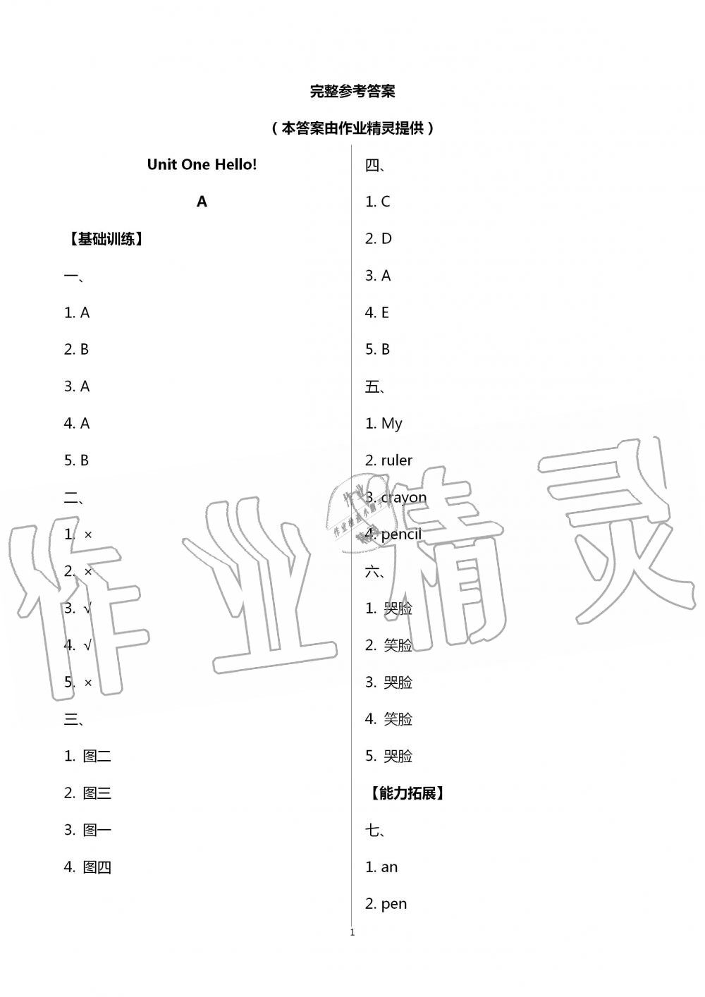 2020年英語學(xué)習(xí)與鞏固三年級上冊人教版 第1頁