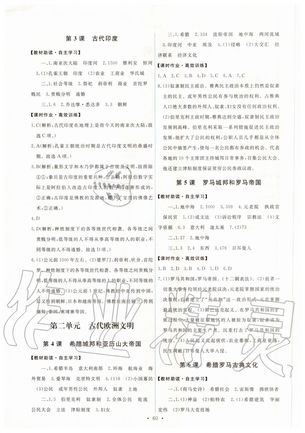 2020年能力培養(yǎng)與測(cè)試九年級(jí)世界歷史上冊(cè)人教版湖南專版 第2頁(yè)