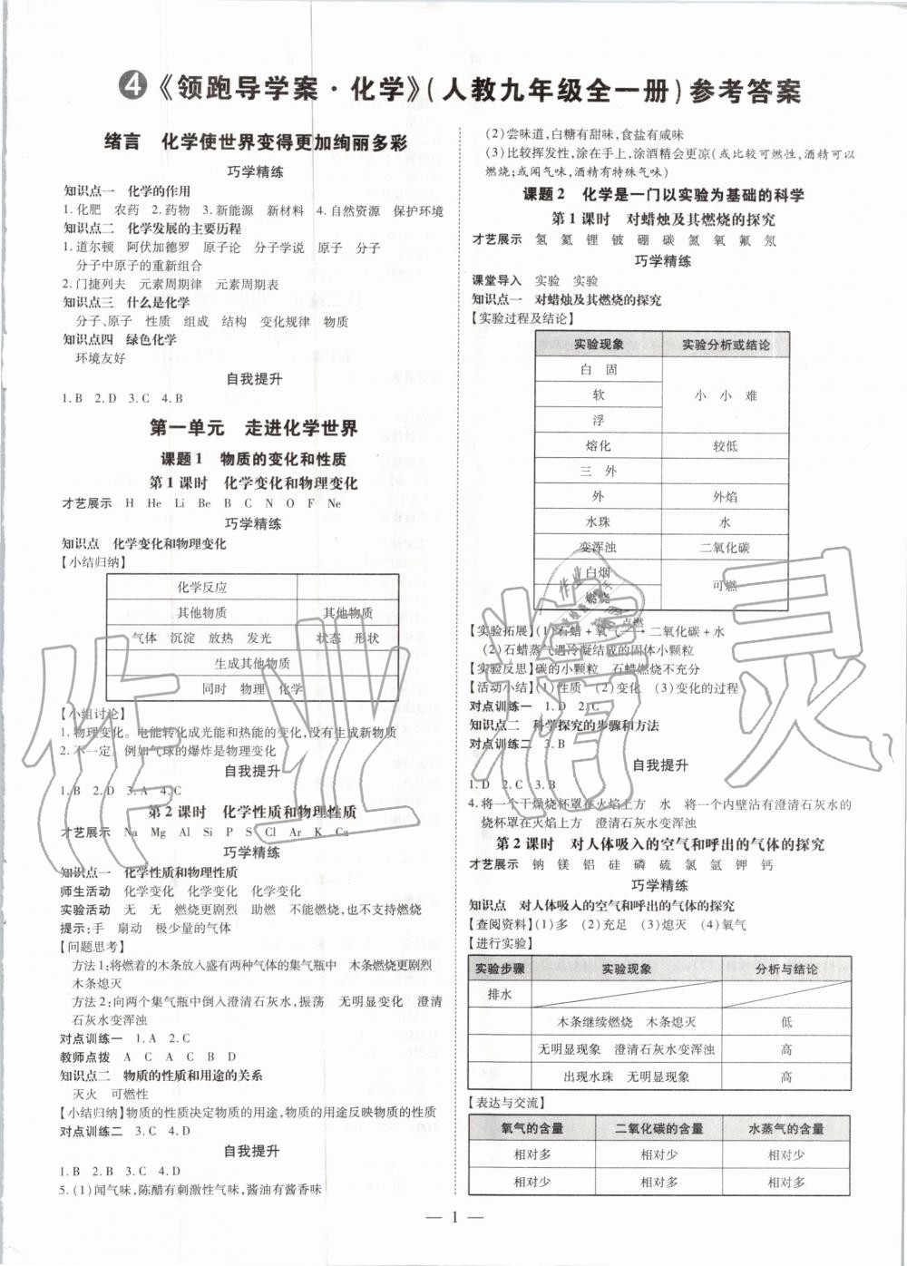 2020年領跑導學案九年級化學全一冊人教版廣東專用 第1頁