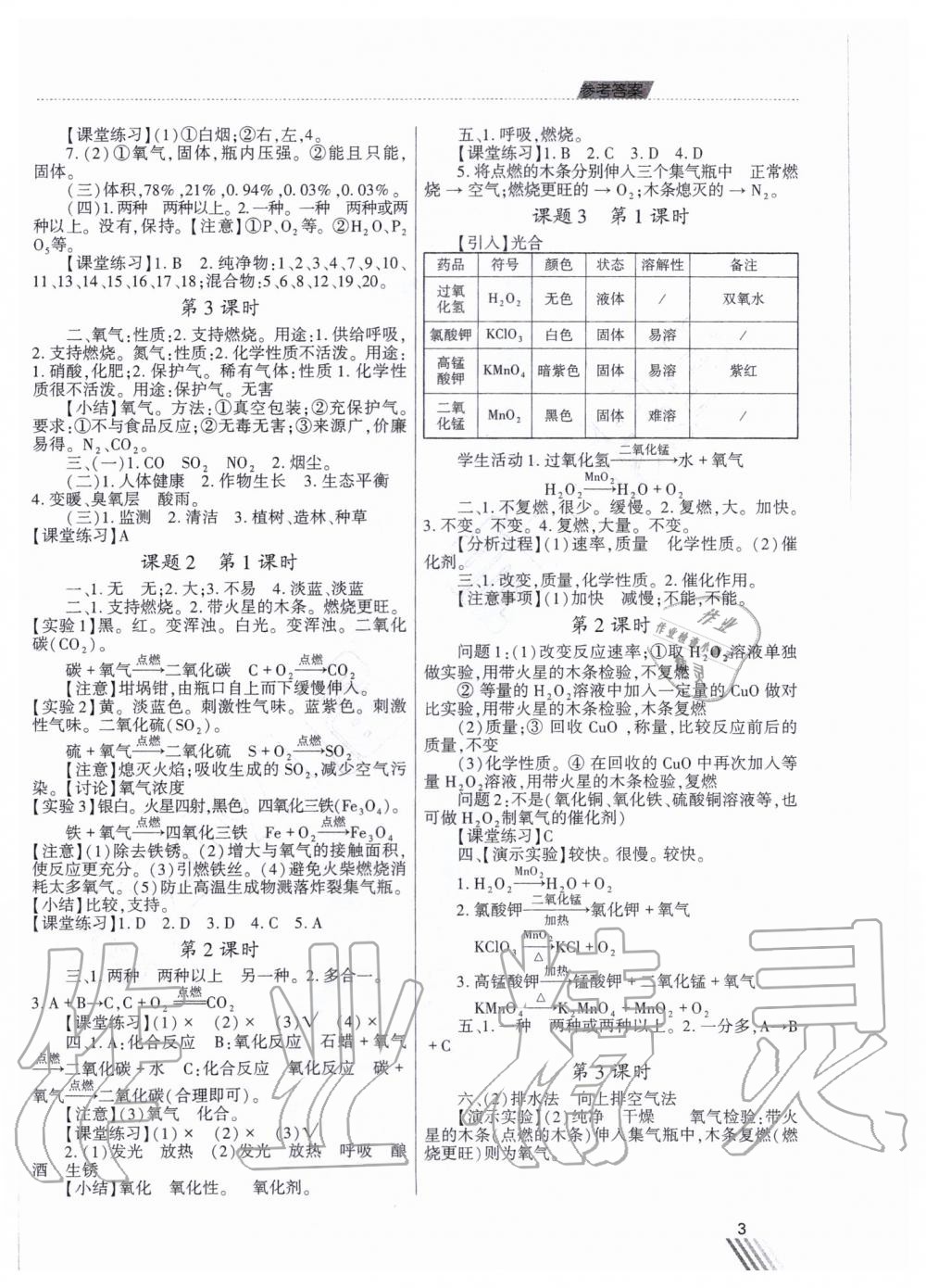 2020年育才課堂教學(xué)案九年級(jí)化學(xué)上冊(cè)人教版 第3頁