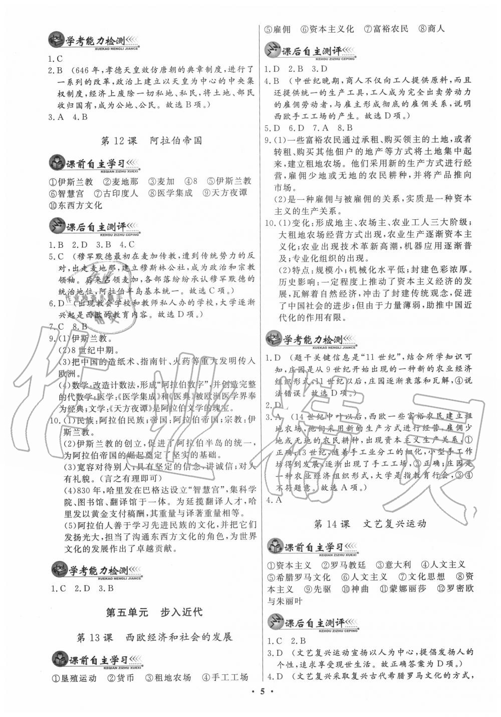 2020年世界歷史同步練習(xí)冊九年級全一冊人教版 第5頁