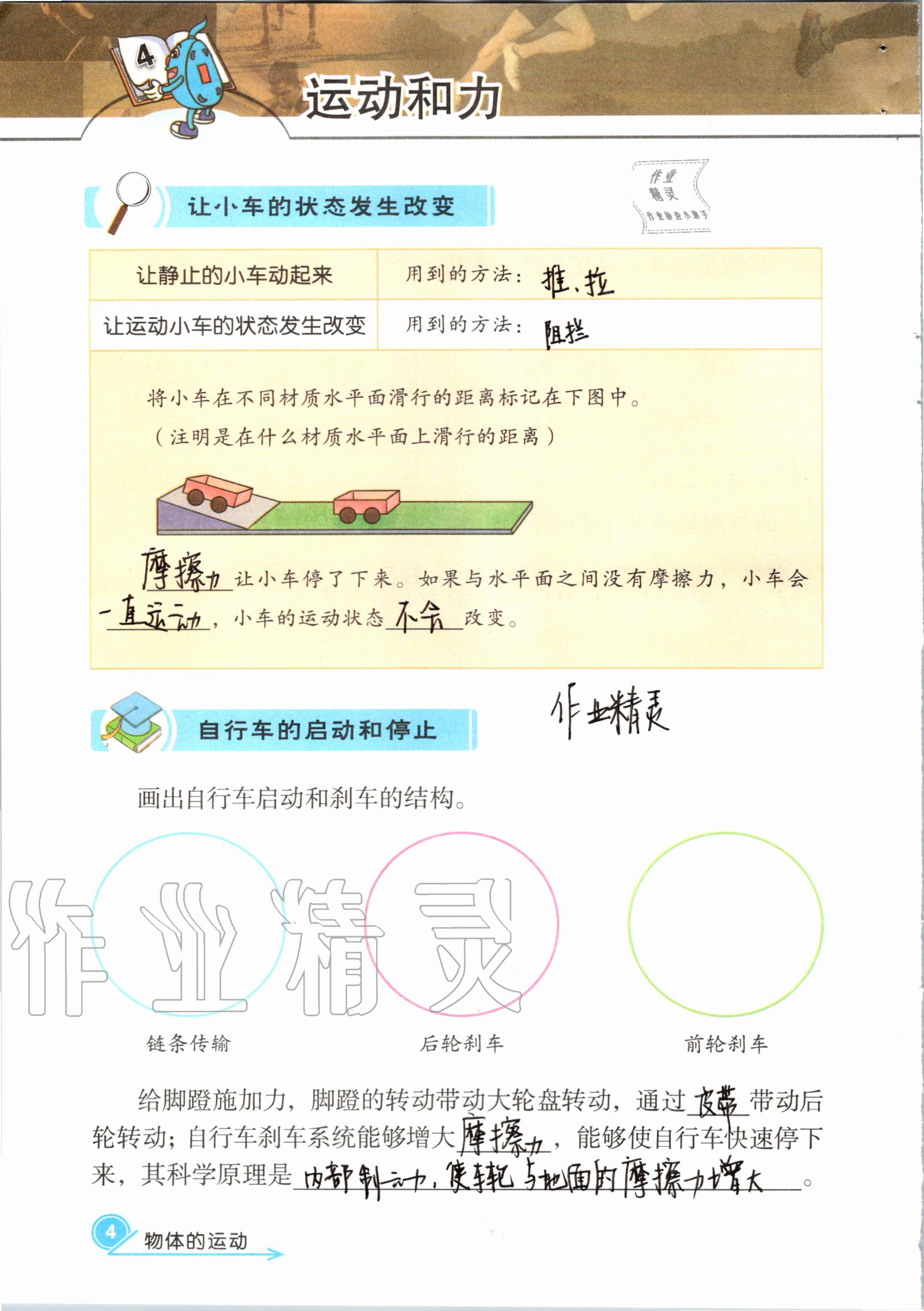 2020年科學(xué)學(xué)生活動(dòng)手冊(cè)四年級(jí)上冊(cè)冀教版 參考答案第4頁