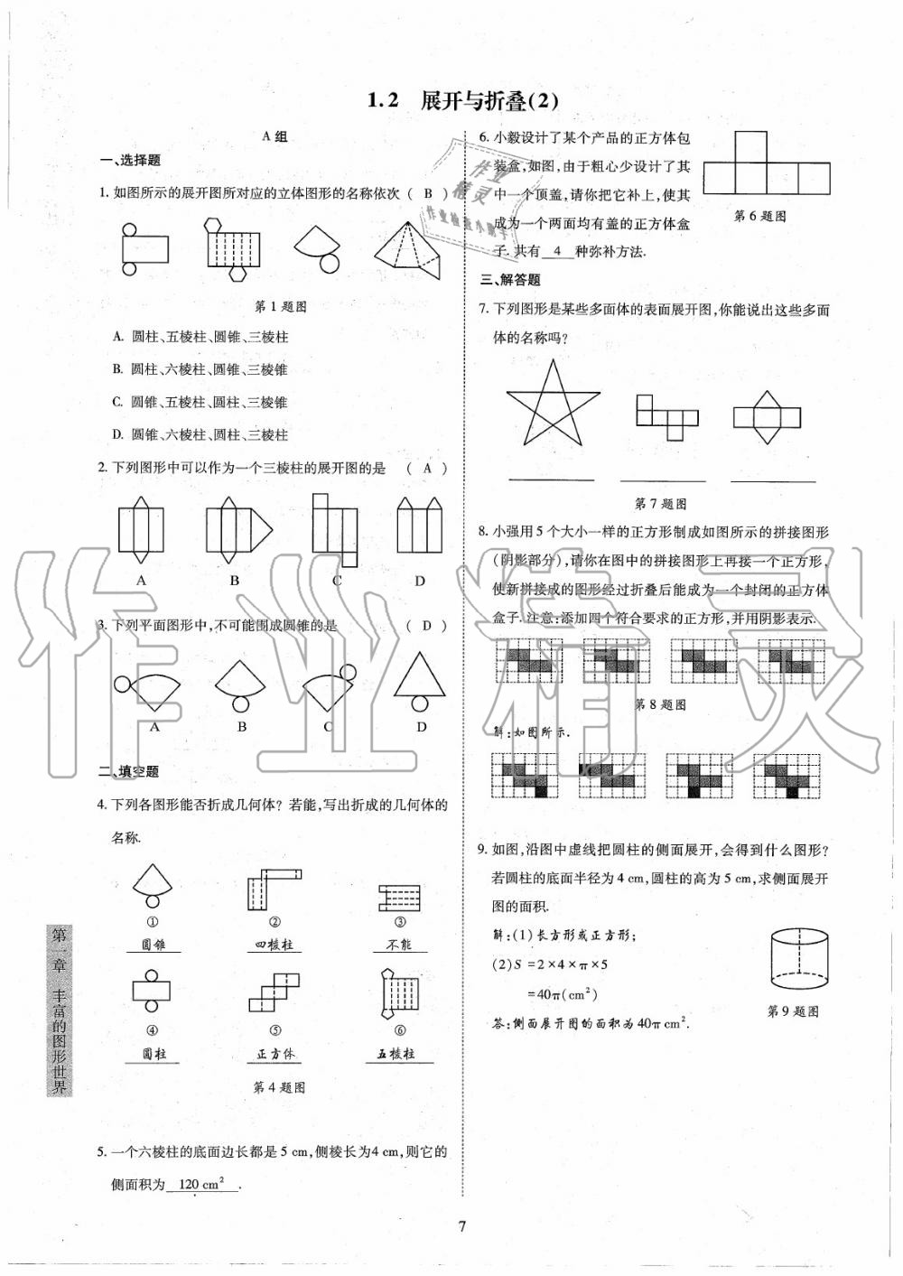 2020年金典訓(xùn)練七年級數(shù)學(xué)上冊北師大版 參考答案第7頁