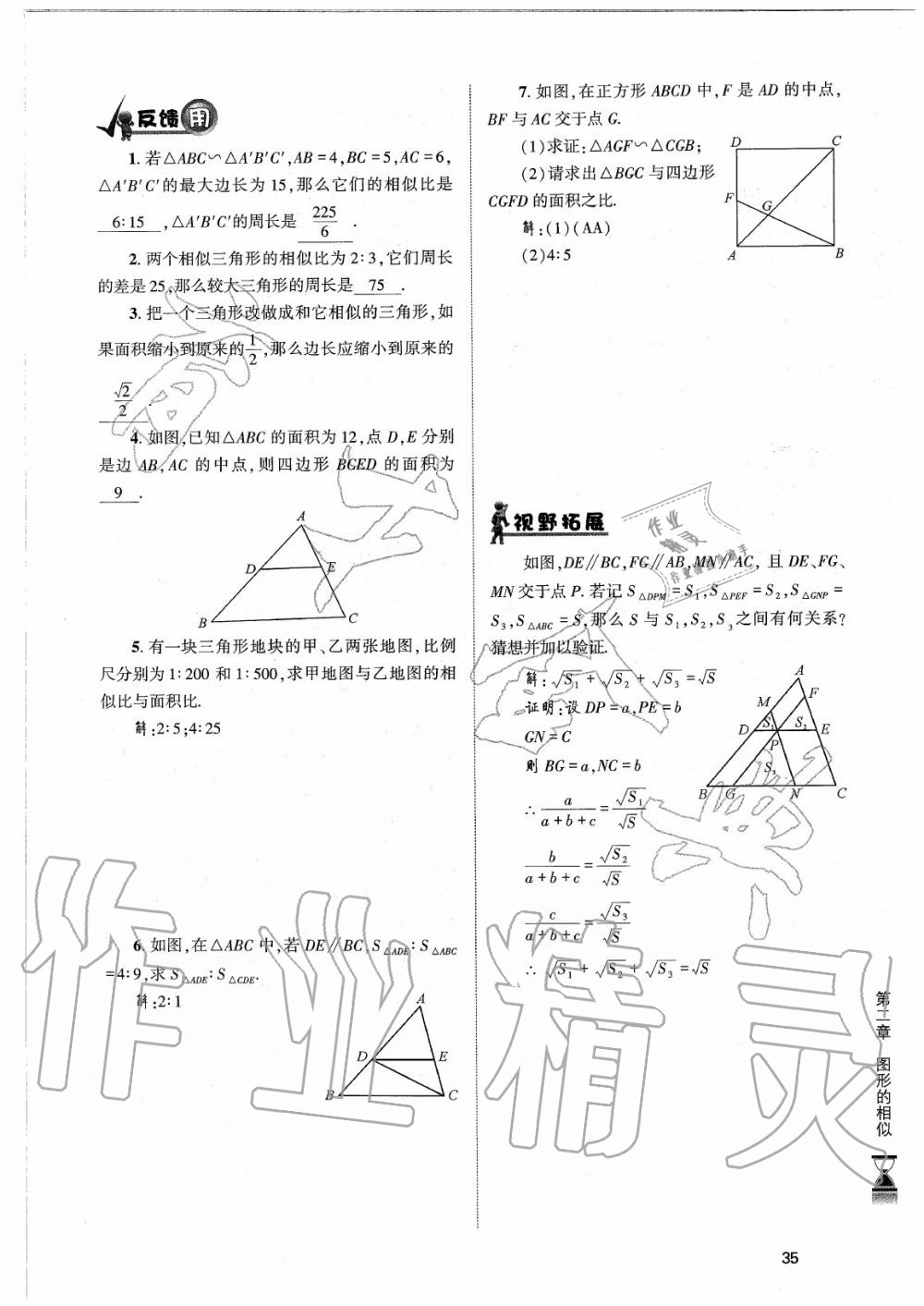 2020年育才金典九年級數(shù)學全一冊北師大版 參考答案第35頁