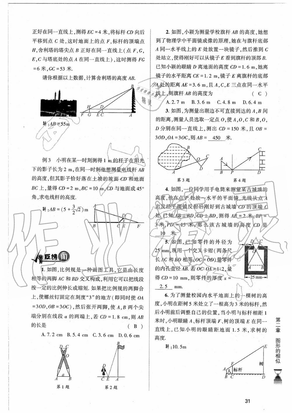 2020年育才金典九年級(jí)數(shù)學(xué)全一冊(cè)北師大版 參考答案第31頁