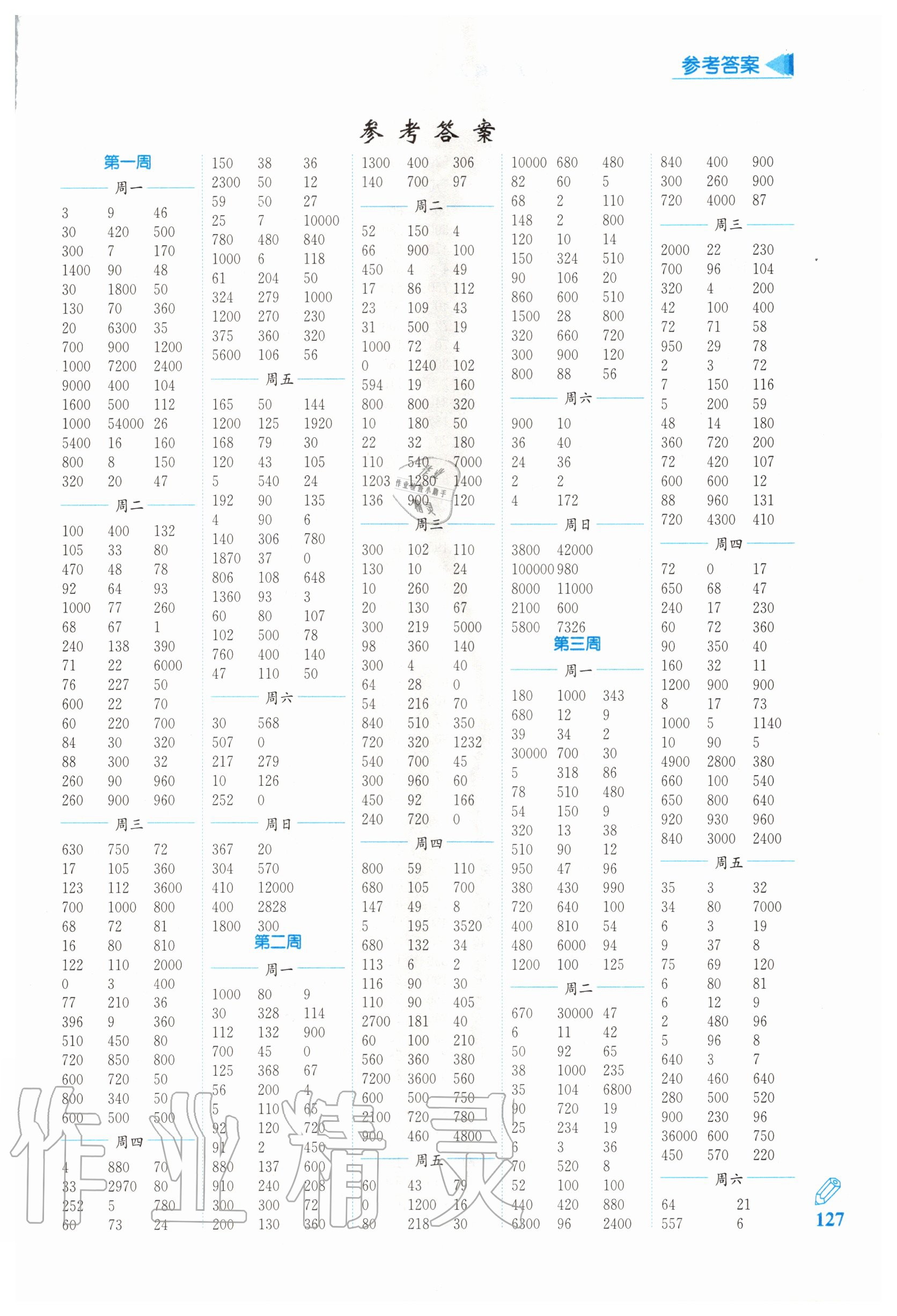 2020年口算天天練每日5分鐘五年級(jí)數(shù)學(xué)上冊蘇教版 第1頁